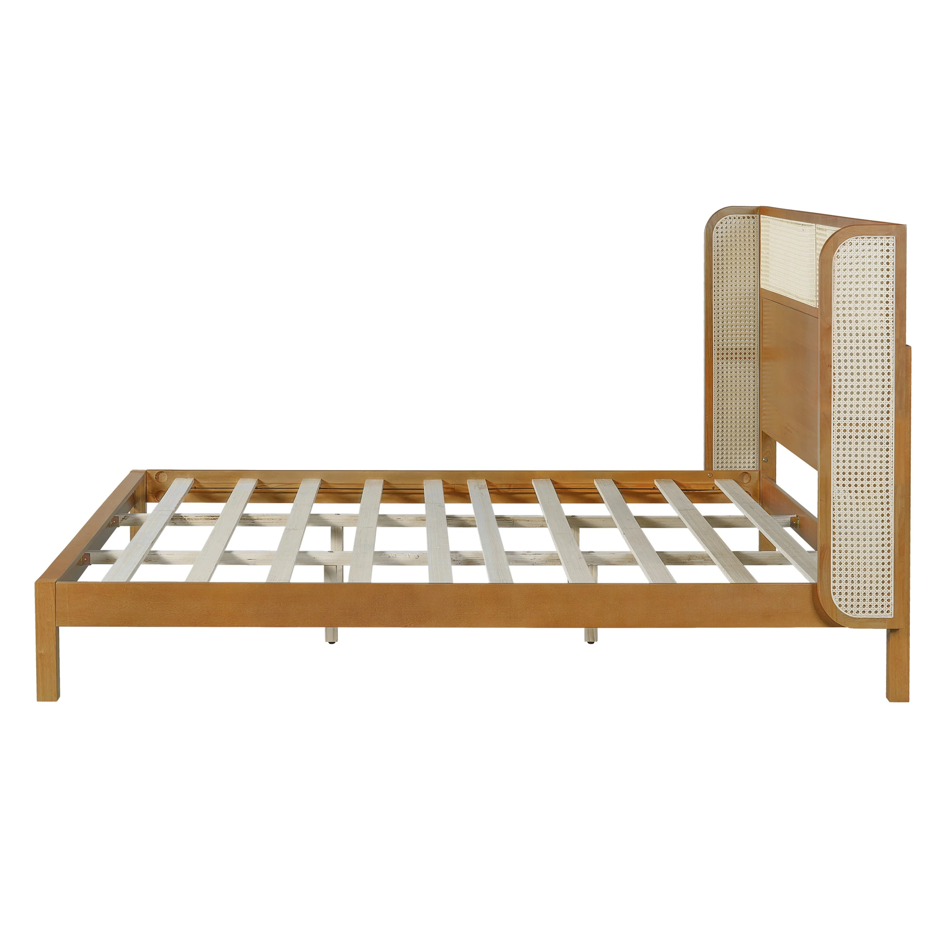 Premium Rubber Wood Platform Bed Frame with Headboard - Image 8