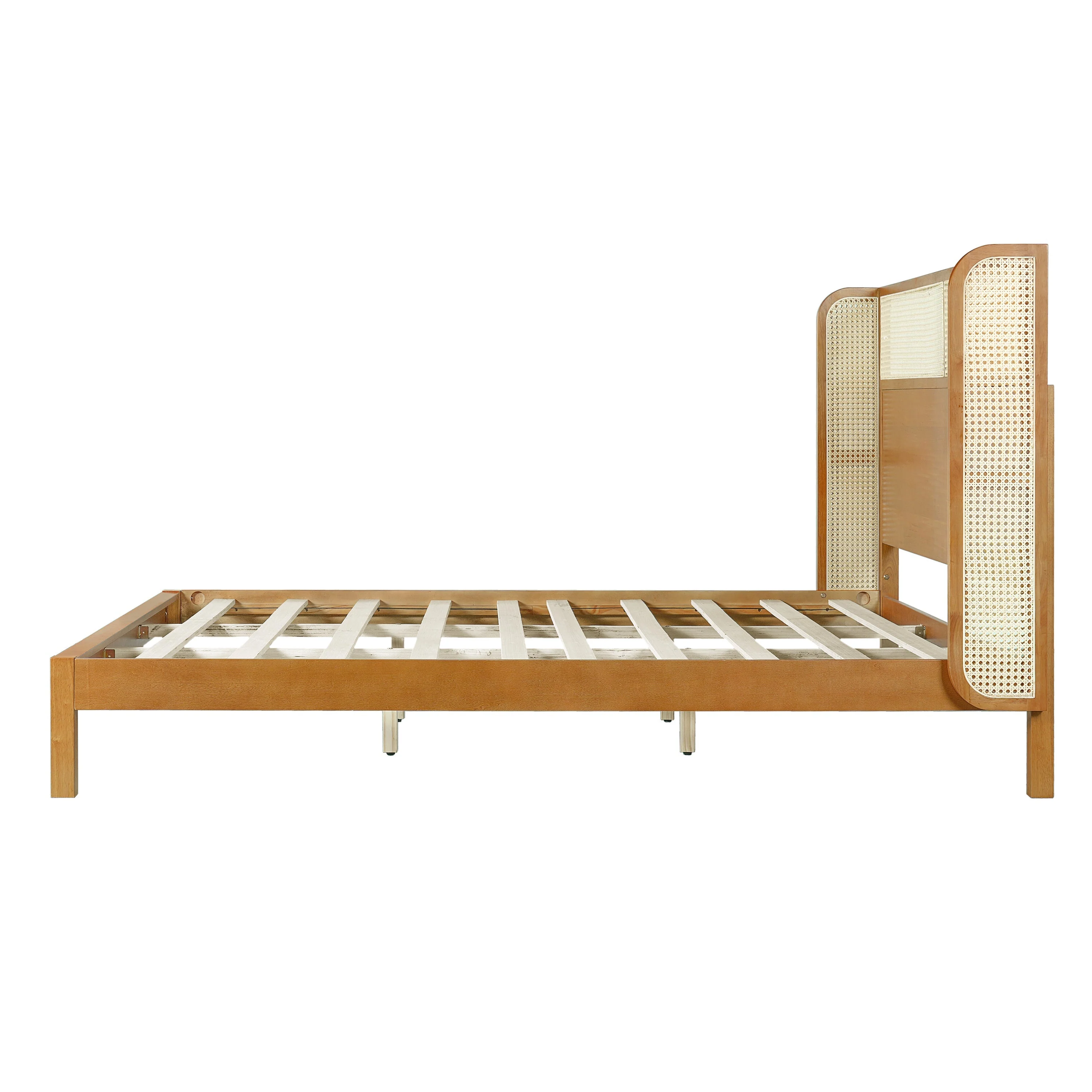 Premium Rubber Wood Platform Bed Frame with Headboard - Image 9