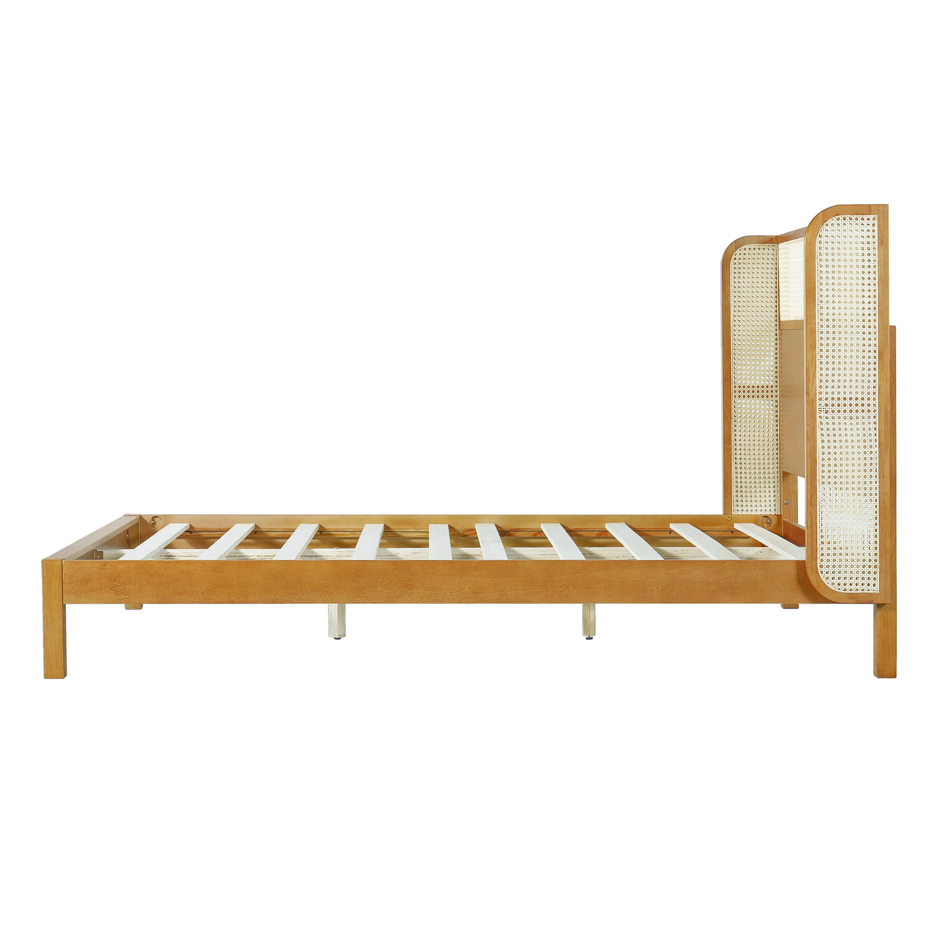 Premium Rubber Wood Platform Queen Bed Frame with Headboard - Image 10