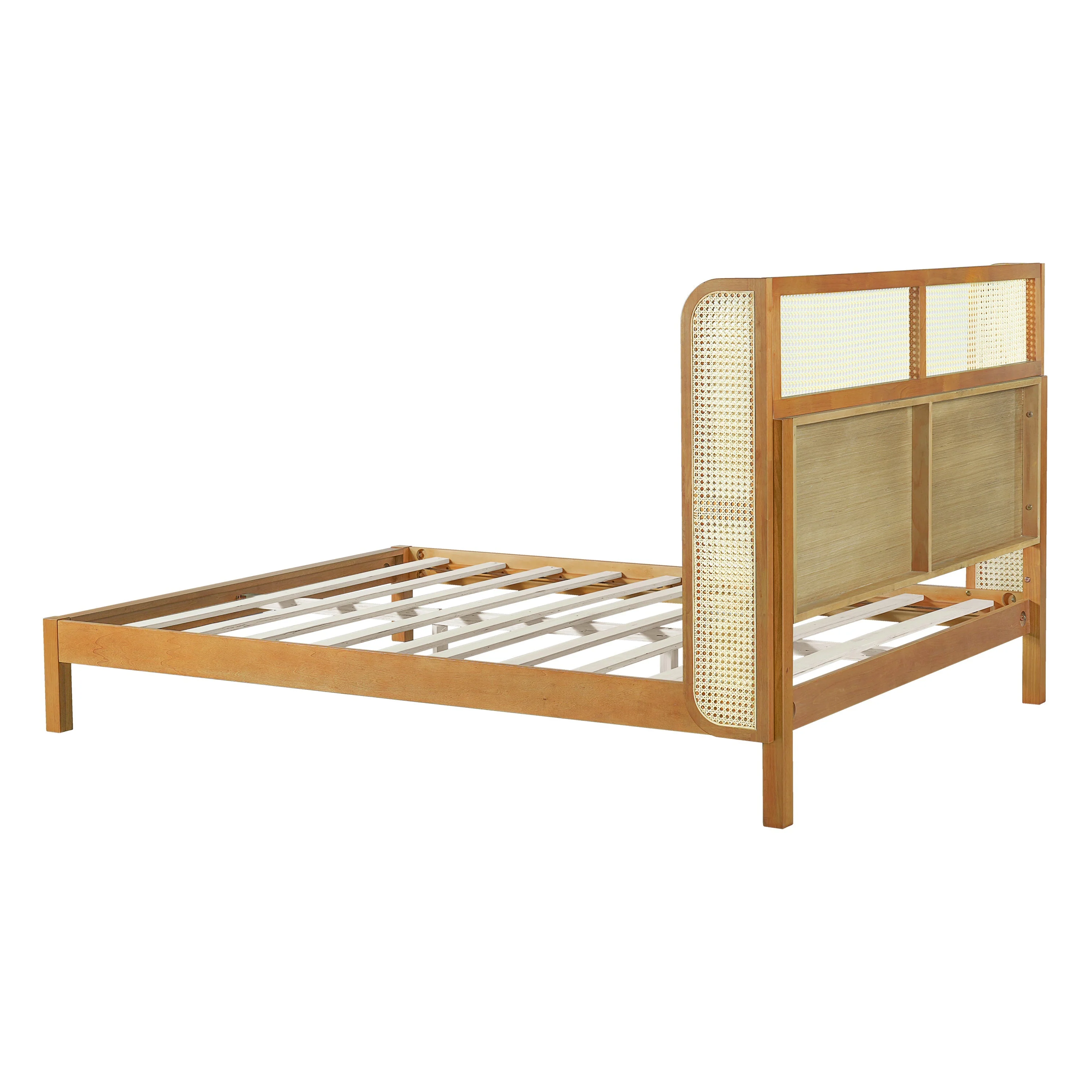 Premium Rubber Wood Platform Queen Bed Frame with Headboard - Image 11