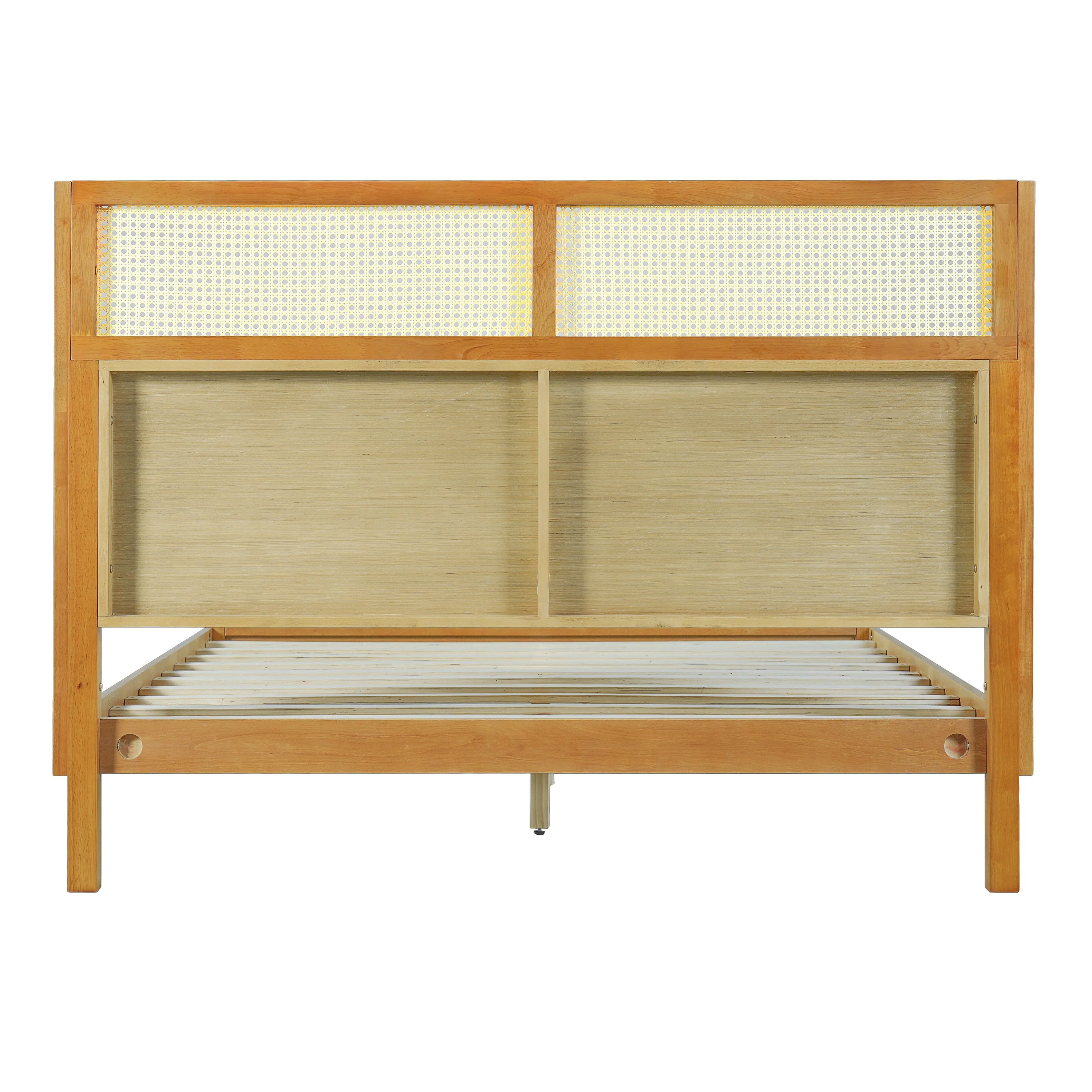 Premium Rubber Wood Platform Queen Bed Frame with Headboard - Image 12