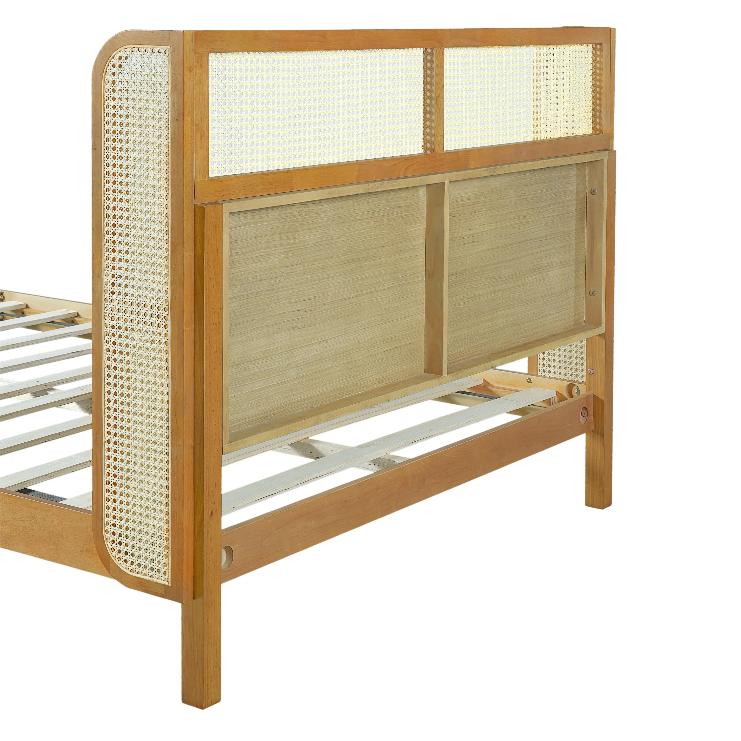 Premium Rubber Wood Platform Queen Bed Frame with Headboard - Image 13