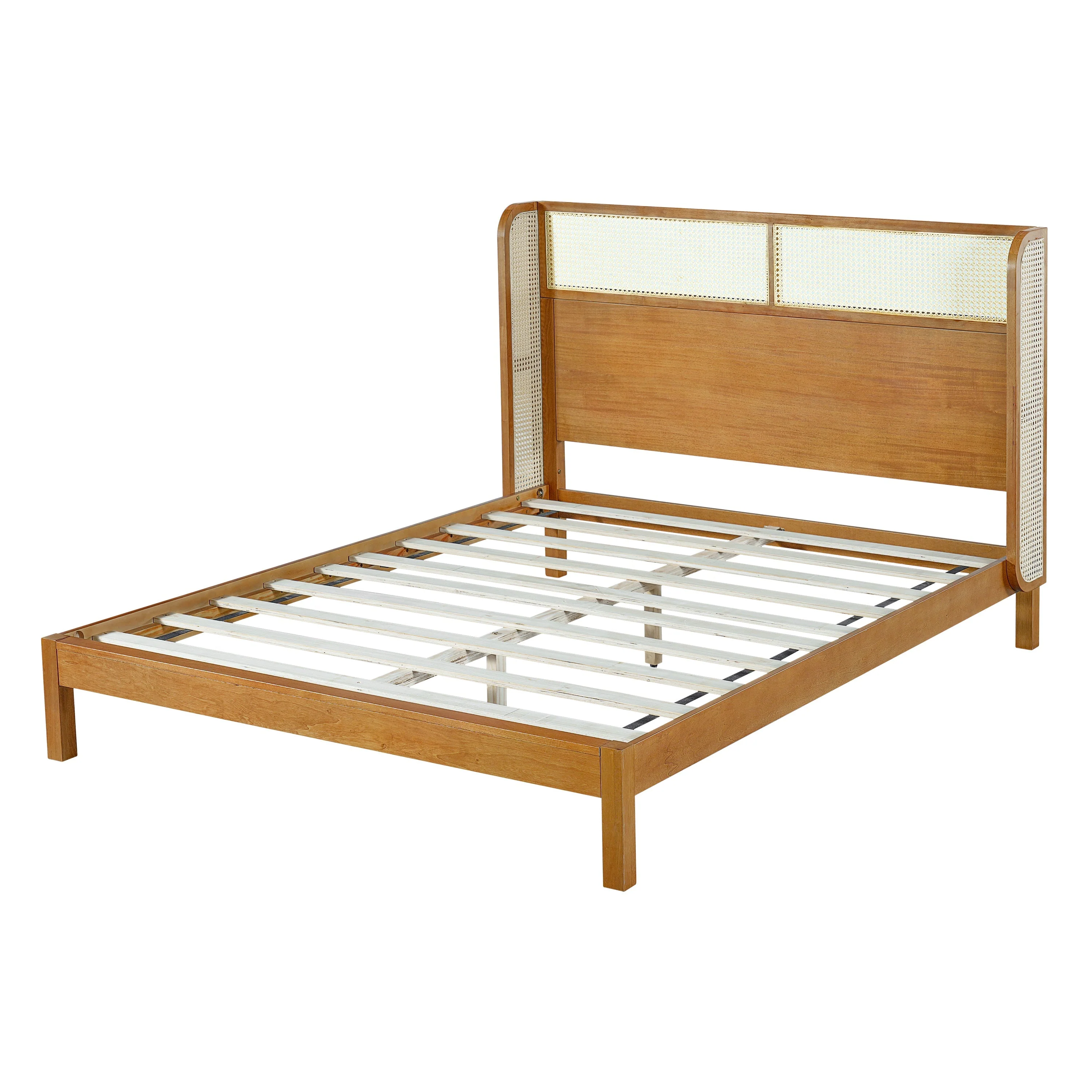 Premium Rubber Wood Platform Queen Bed Frame with Headboard - Image 4
