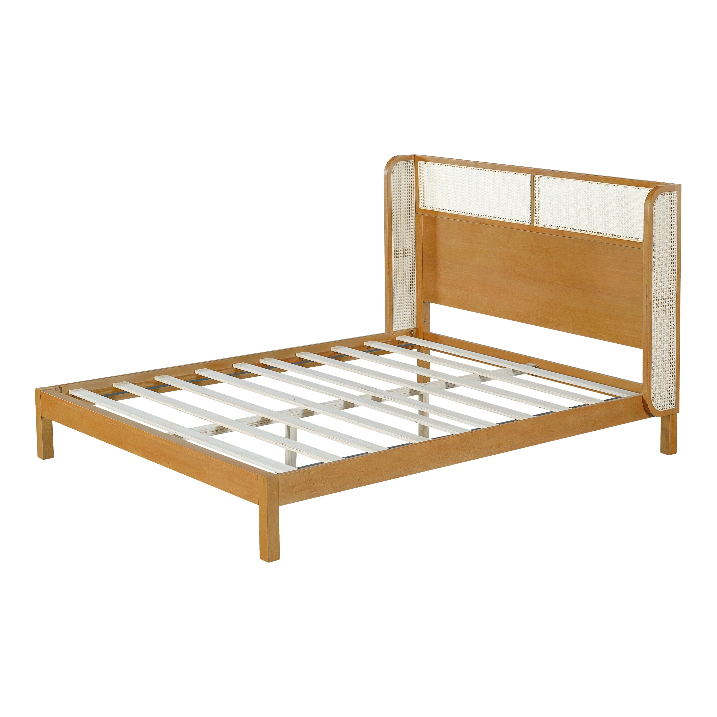 Premium Rubber Wood Platform Queen Bed Frame with Headboard - Image 6