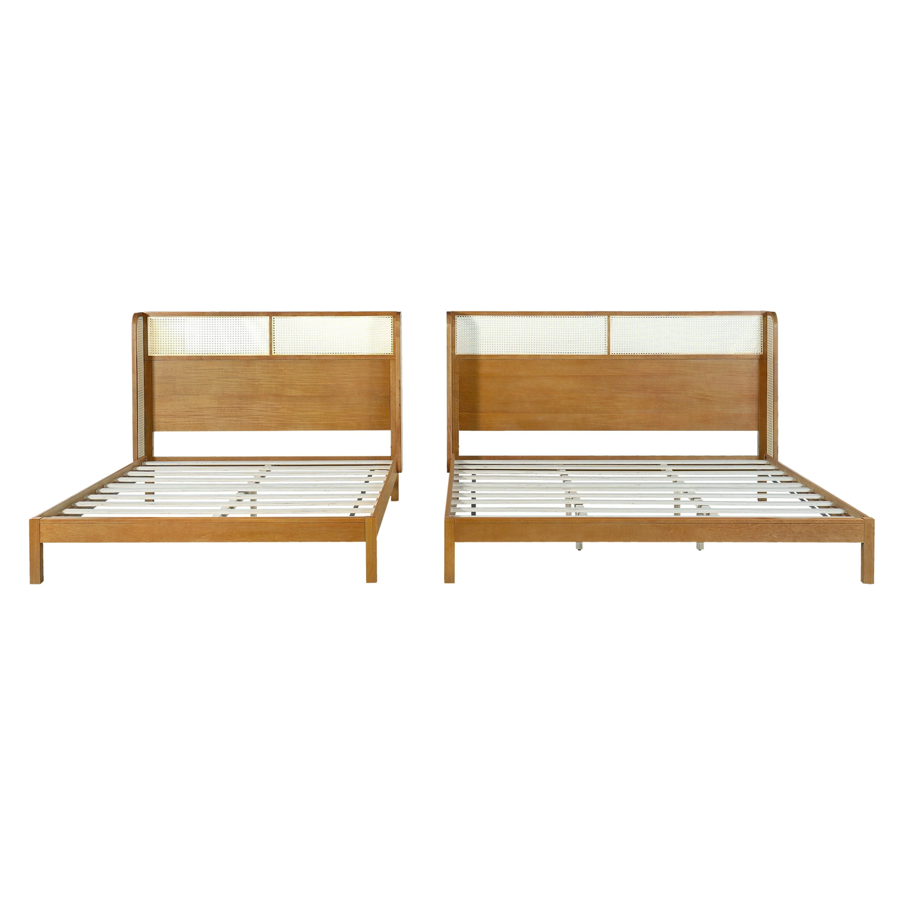 Premium Rubber Wood Platform Queen Bed Frame with Headboard - Image 8