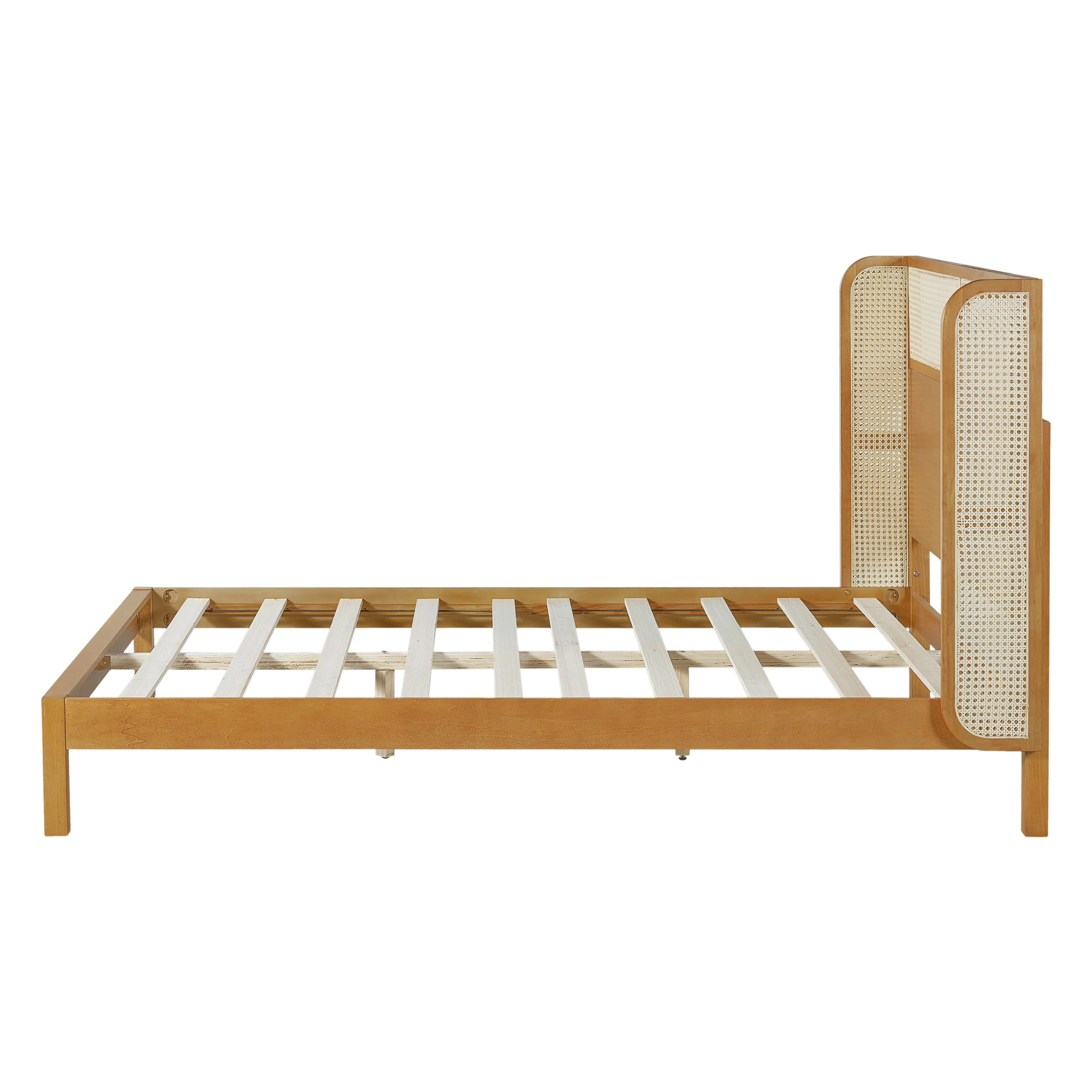 Premium Rubber Wood Platform Queen Bed Frame with Headboard - Image 9