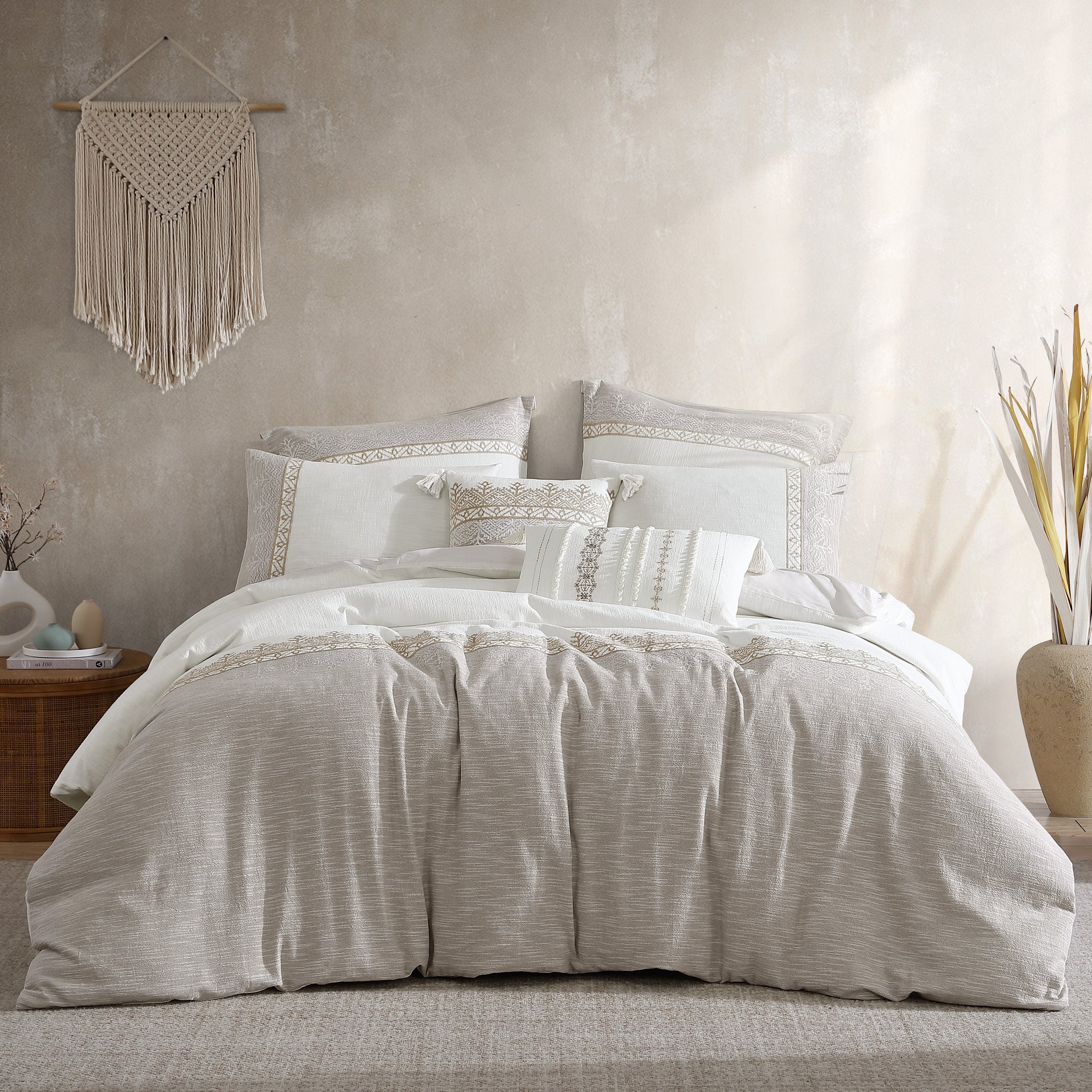 Preston 5-Piece Textured Woven Jacquard Comforter Ensemble - Image 2