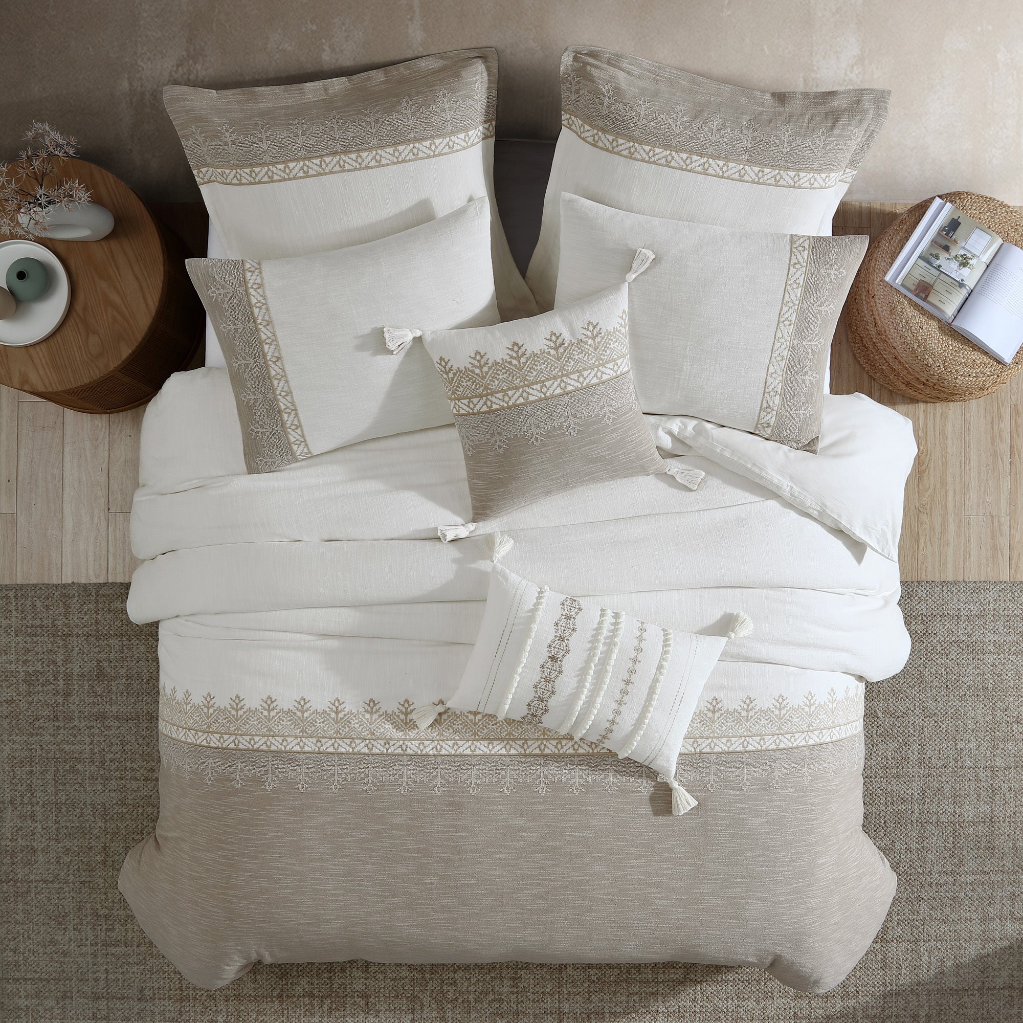 Preston 5-Piece Textured Woven Jacquard Comforter Ensemble - Image 7