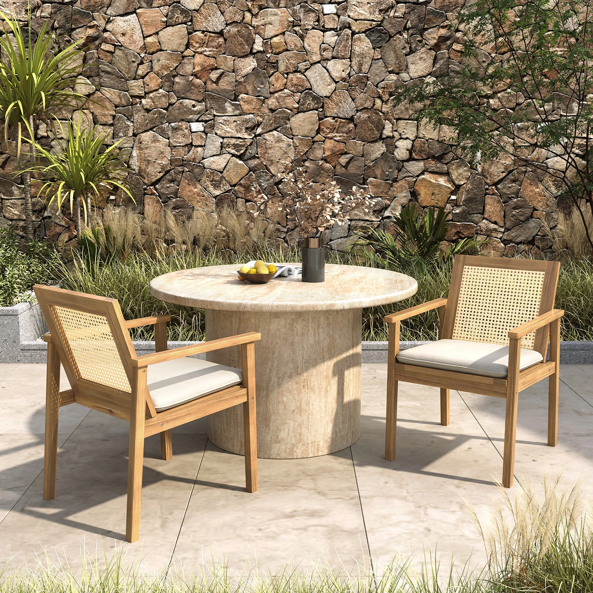 Preston Outdoor Dining Chair with Cushion Set - Image 2