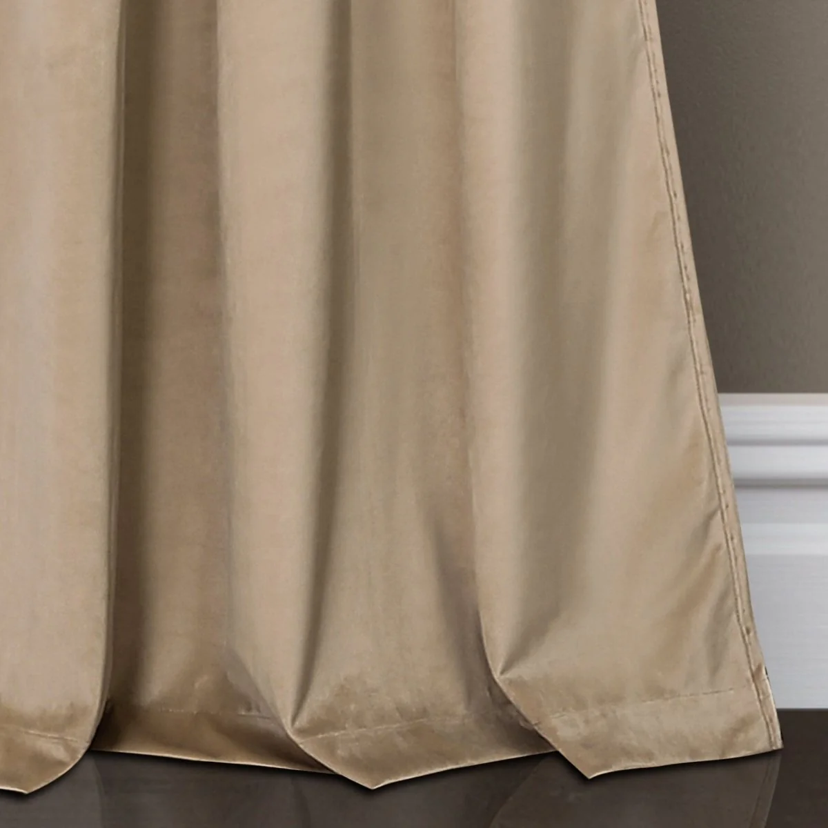 Prima Velvet Color Block Room Darkening Window Curtain Panel Set - Image 12