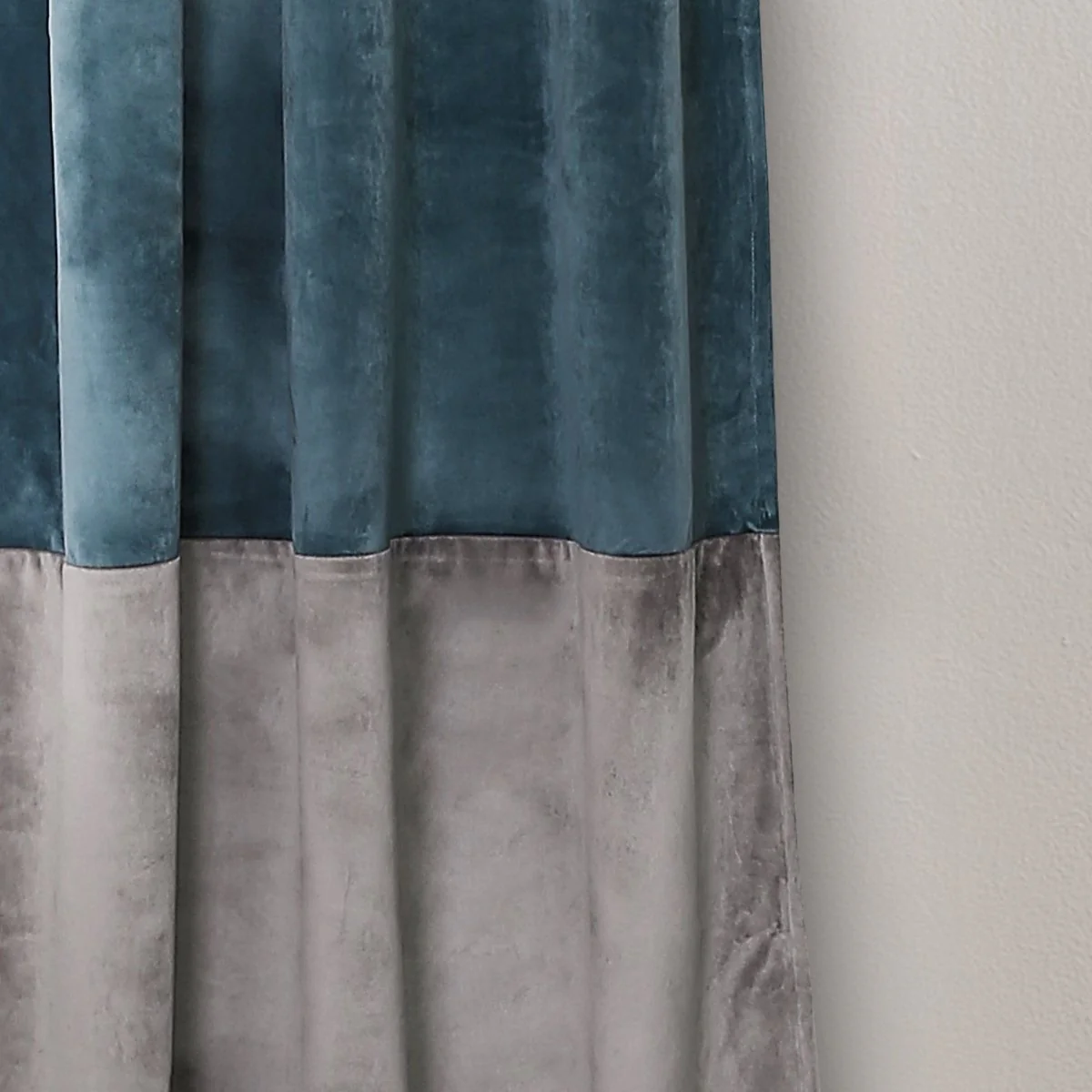 Prima Velvet Color Block Room Darkening Window Curtain Panel Set - Image 13