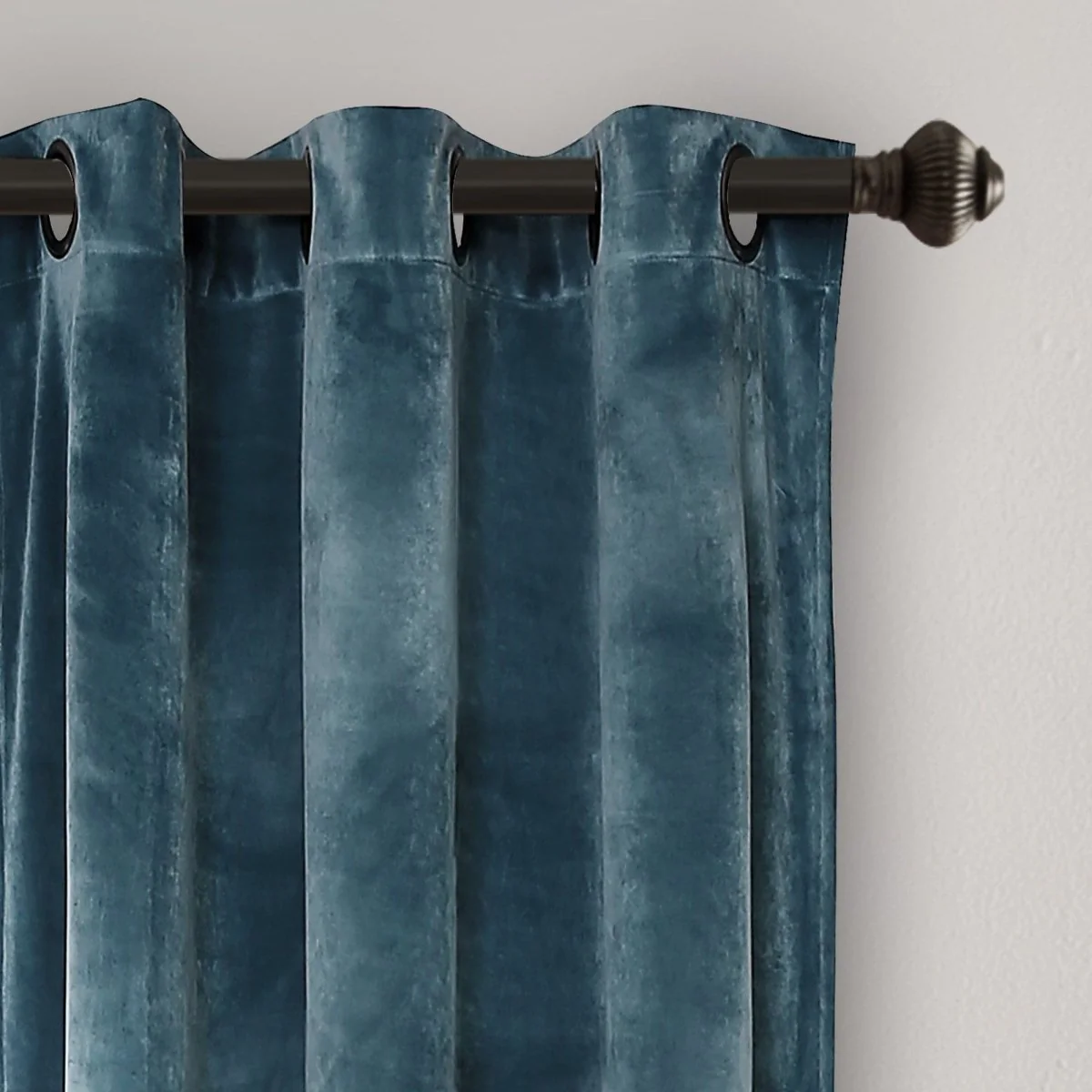 Prima Velvet Color Block Room Darkening Window Curtain Panel Set - Image 7
