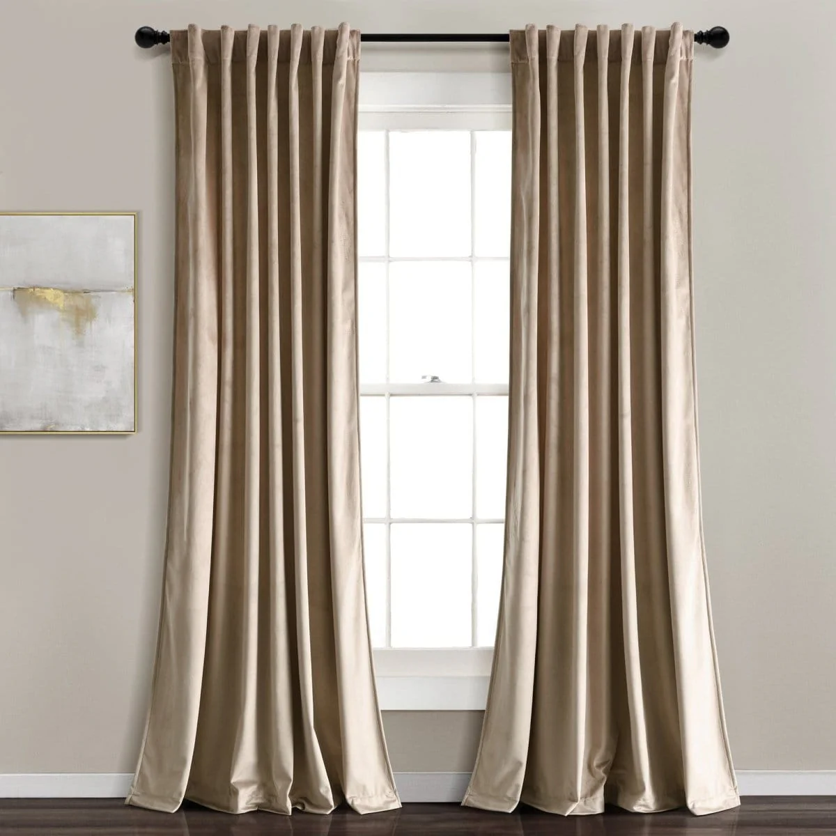 Prima Velvet Solid Back Tab Rod Pocket Light Filtering Window Curtain Panel Set - Image 10