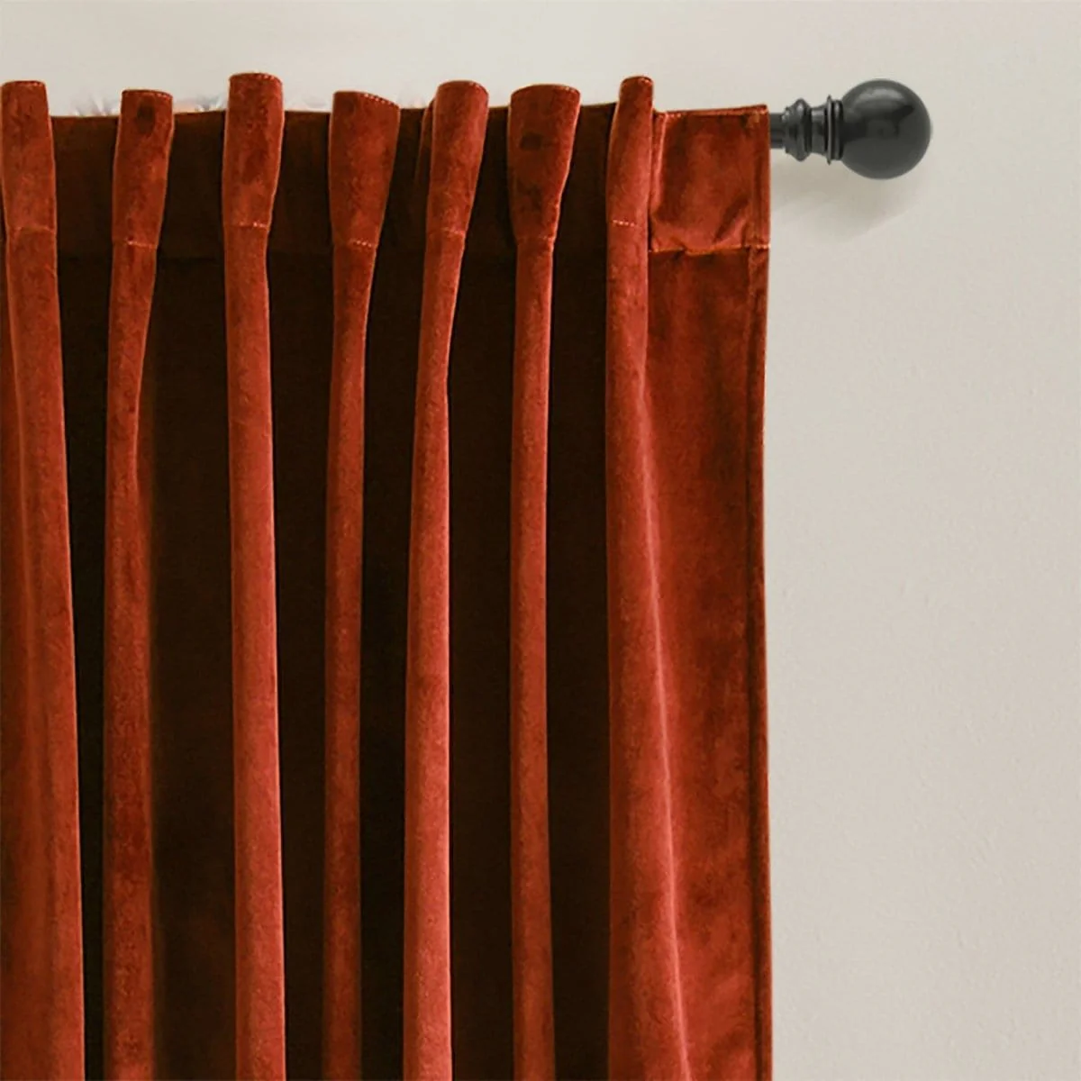 Prima Velvet Solid Back Tab Rod Pocket Light Filtering Window Curtain Panel Set - Image 21
