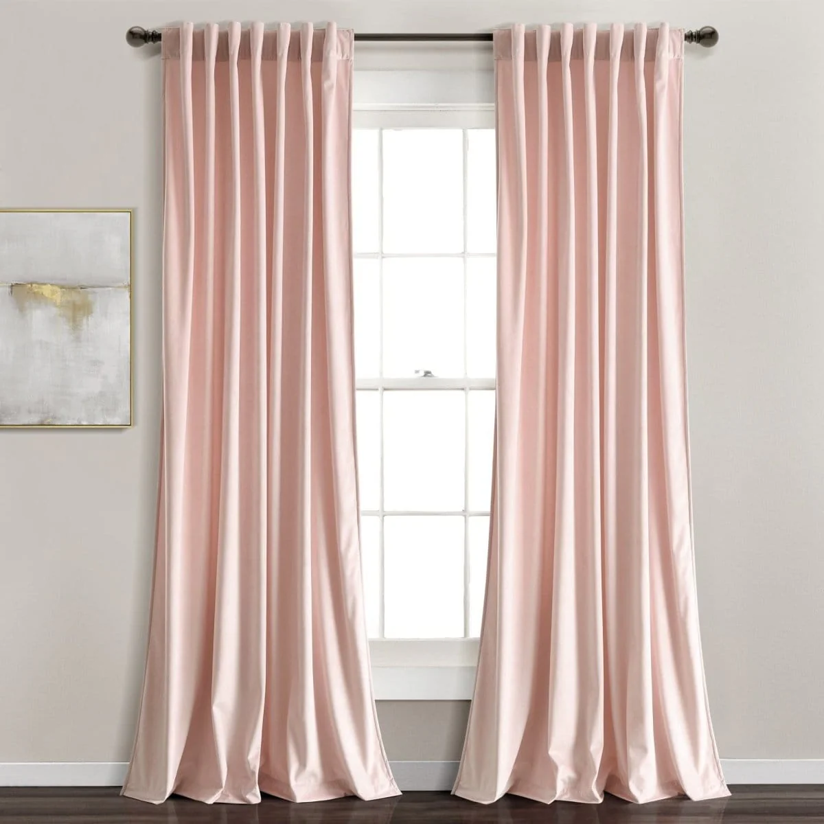 Prima Velvet Solid Back Tab Rod Pocket Light Filtering Window Curtain Panel Set - Image 8