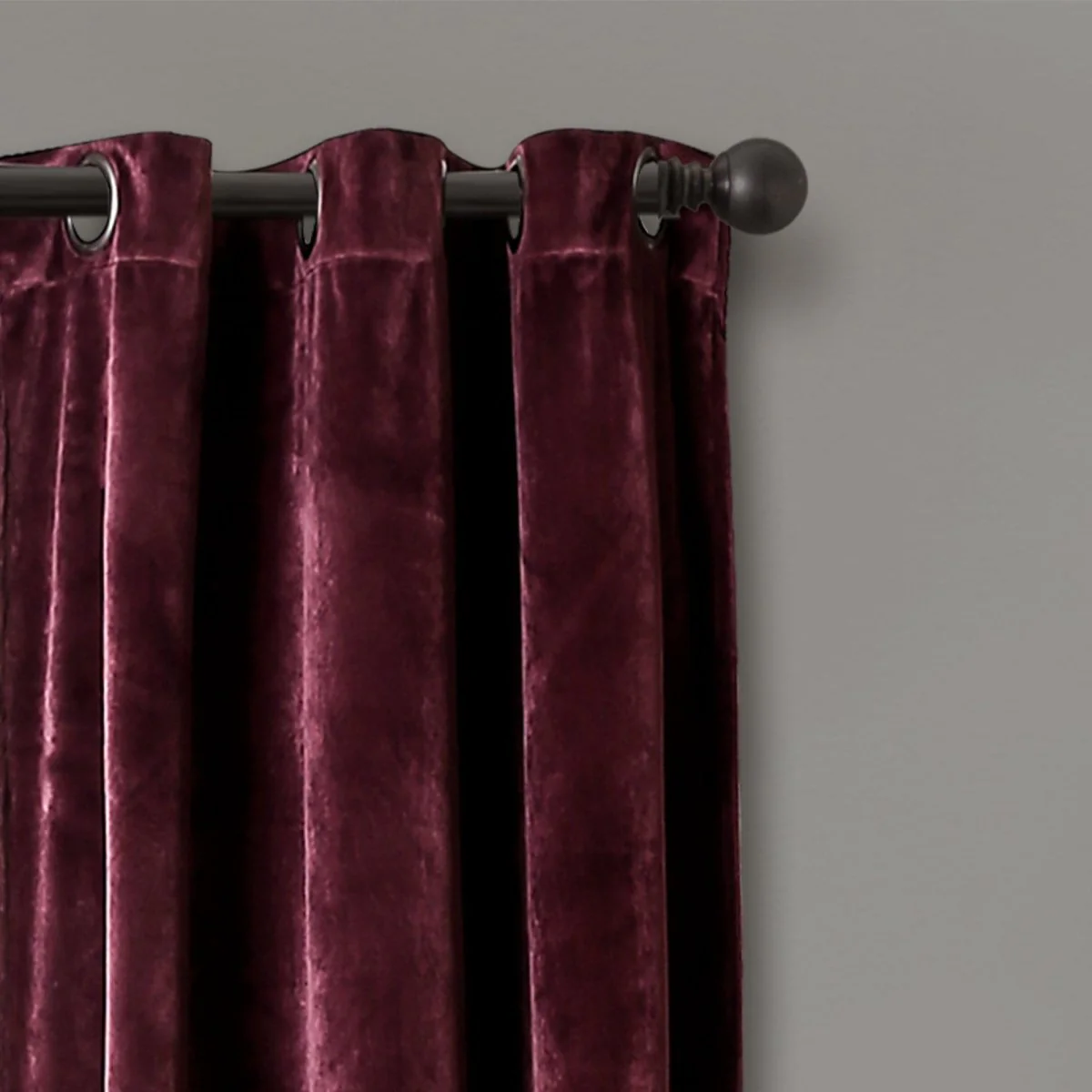 Prima Velvet Solid Grommet Light Filtering Window Curtain Panel Set - Image 10