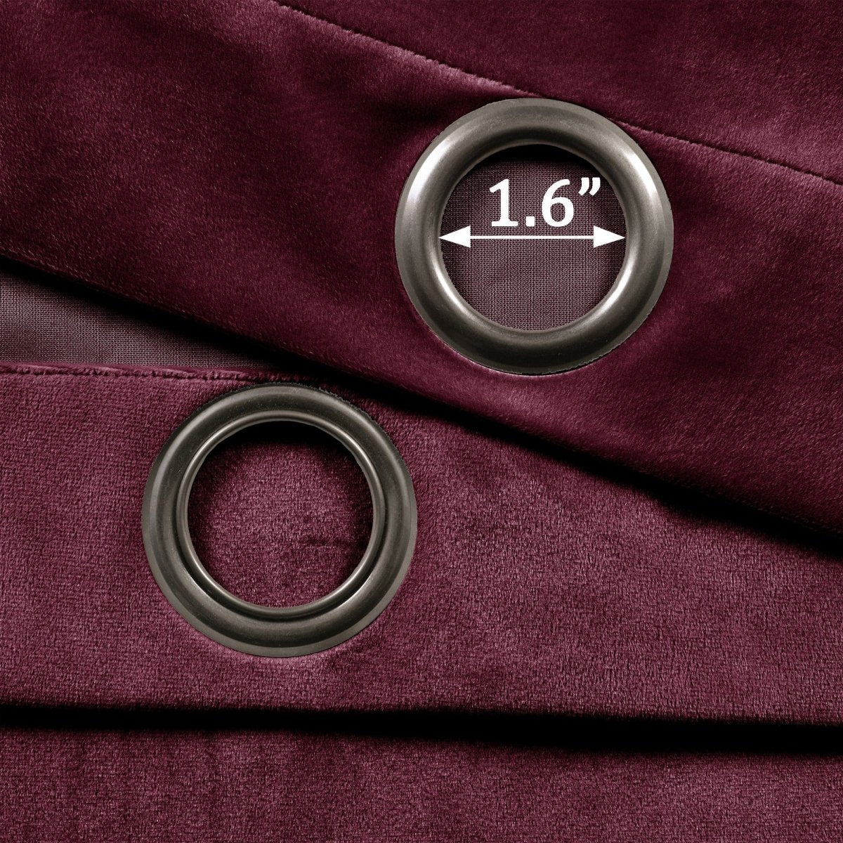Prima Velvet Solid Grommet Light Filtering Window Curtain Panel Set - Image 12