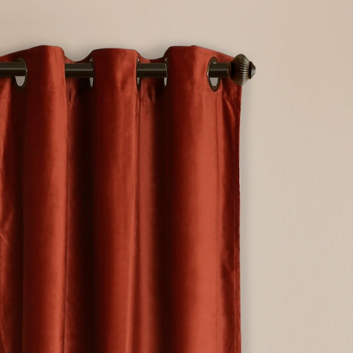 Prima Velvet Solid Grommet Light Filtering Window Curtain Panel Set - Image 17