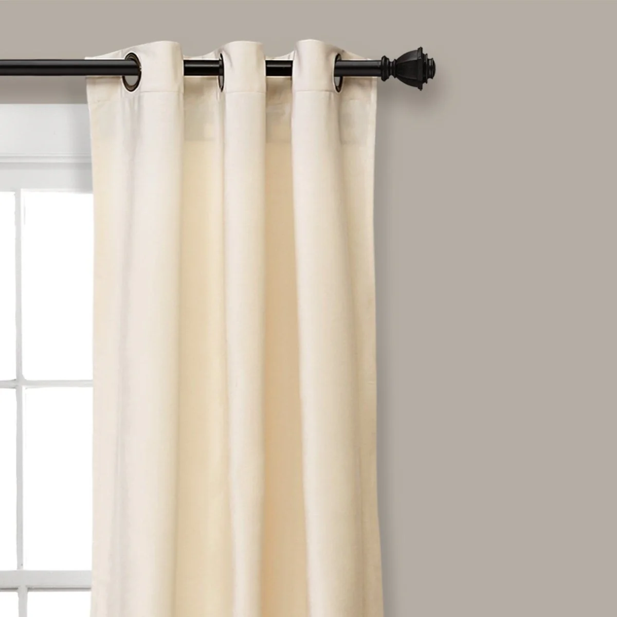 Prima Velvet Solid Grommet Light Filtering Window Curtain Panel Set - Image 21