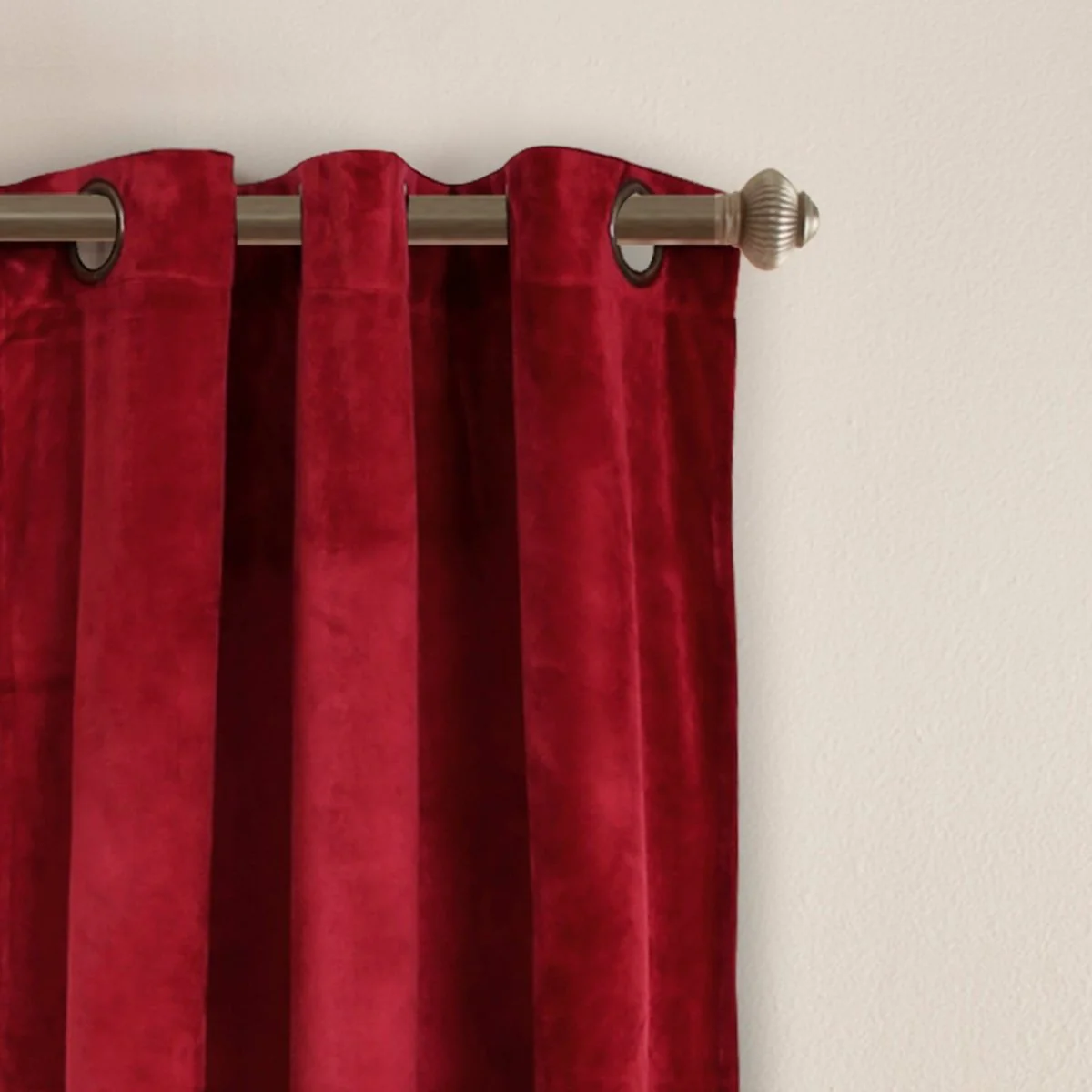 Prima Velvet Solid Grommet Light Filtering Window Curtain Panel Set - Image 25