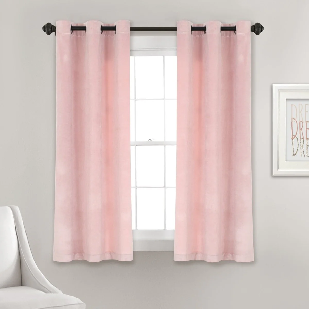 Prima Velvet Solid Grommet Light Filtering Window Curtain Panel Set - Image 34