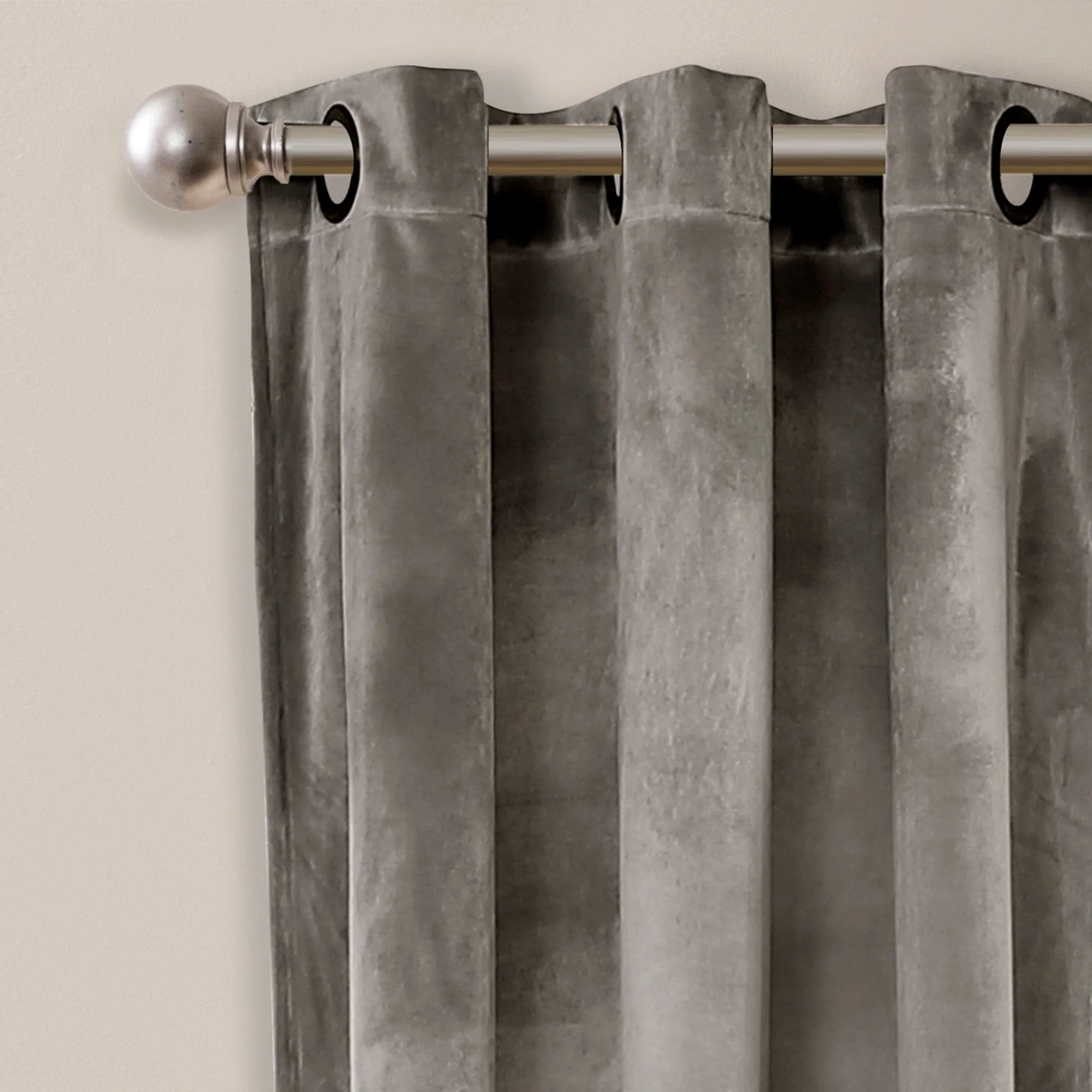 Prima Velvet Solid Grommet Light Filtering Window Curtain Panel Set - Image 73