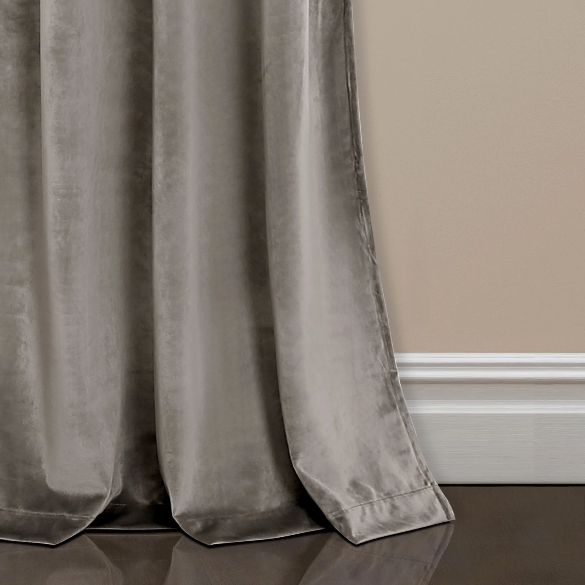Prima Velvet Solid Grommet Light Filtering Window Curtain Panel Set - Image 74