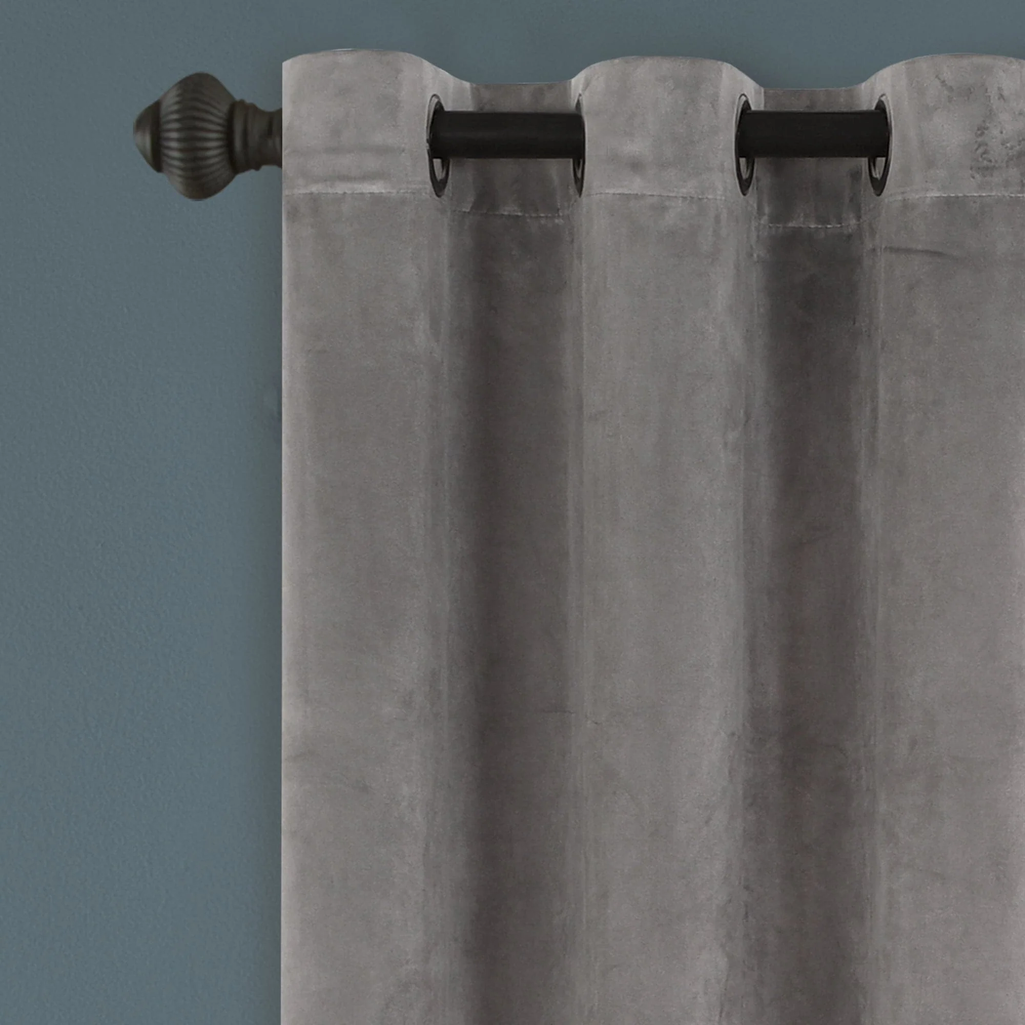 Prima Velvet Solid Grommet Light Filtering Window Curtain Panel Set - Image 75