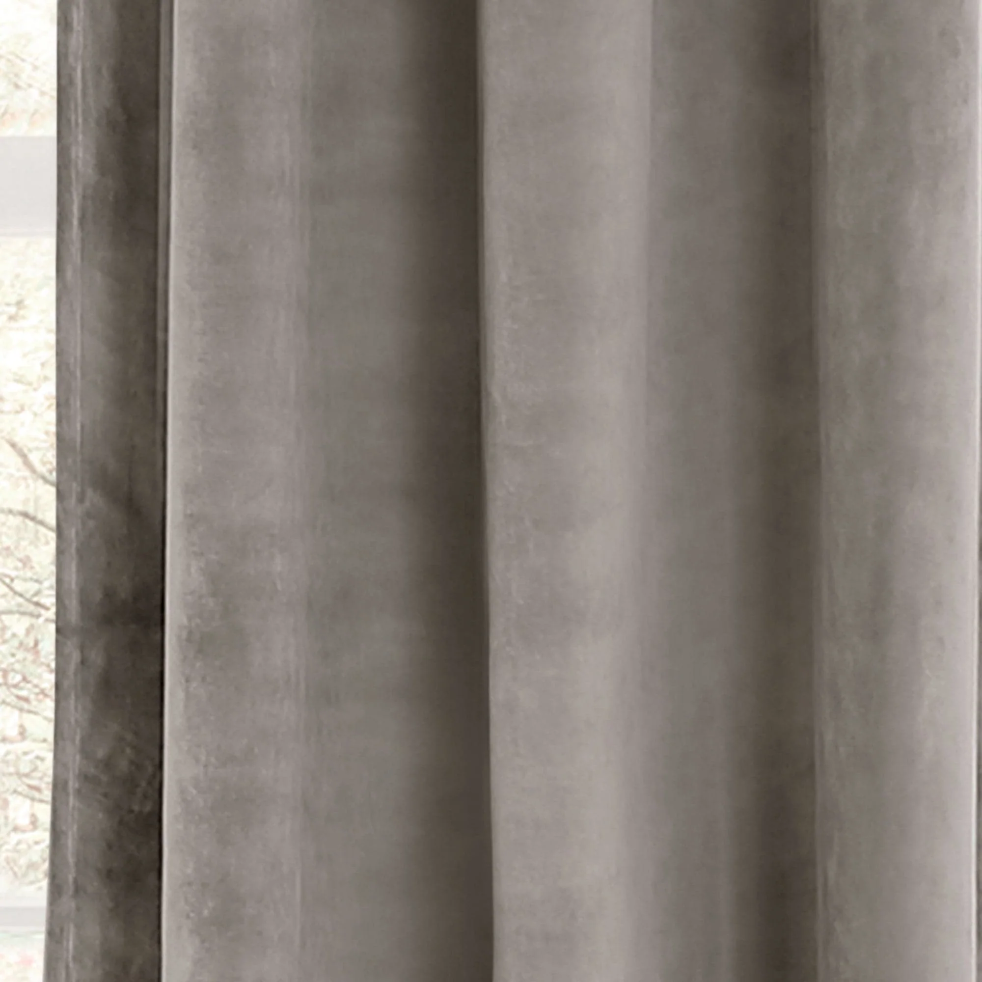 Prima Velvet Solid Grommet Light Filtering Window Curtain Panel Set - Image 76