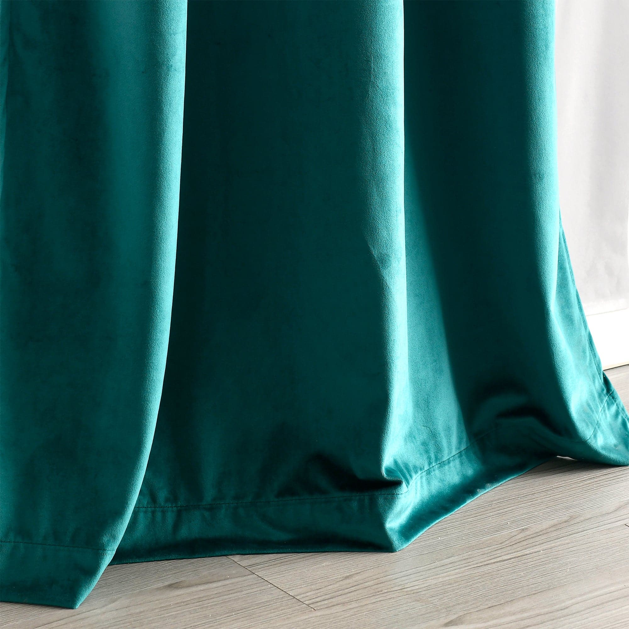Prima Velvet Solid Grommet Light Filtering Window Curtain Panel Set - Image 95