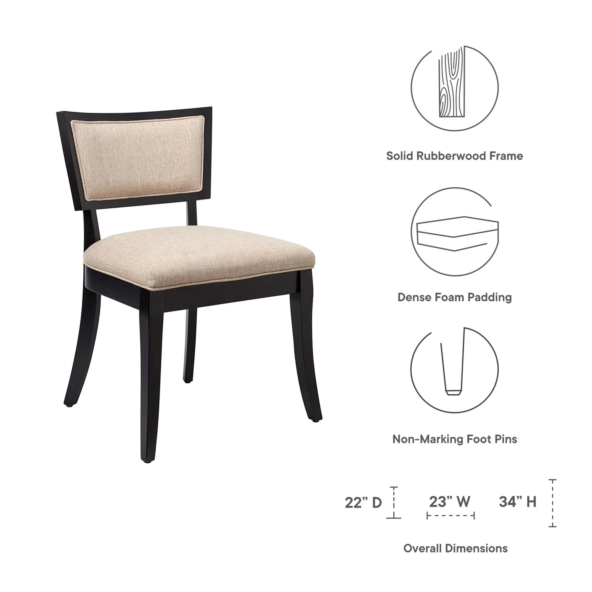Pristine Upholstered Fabric Dining Chairs Set of 2 by Modway - Image 13