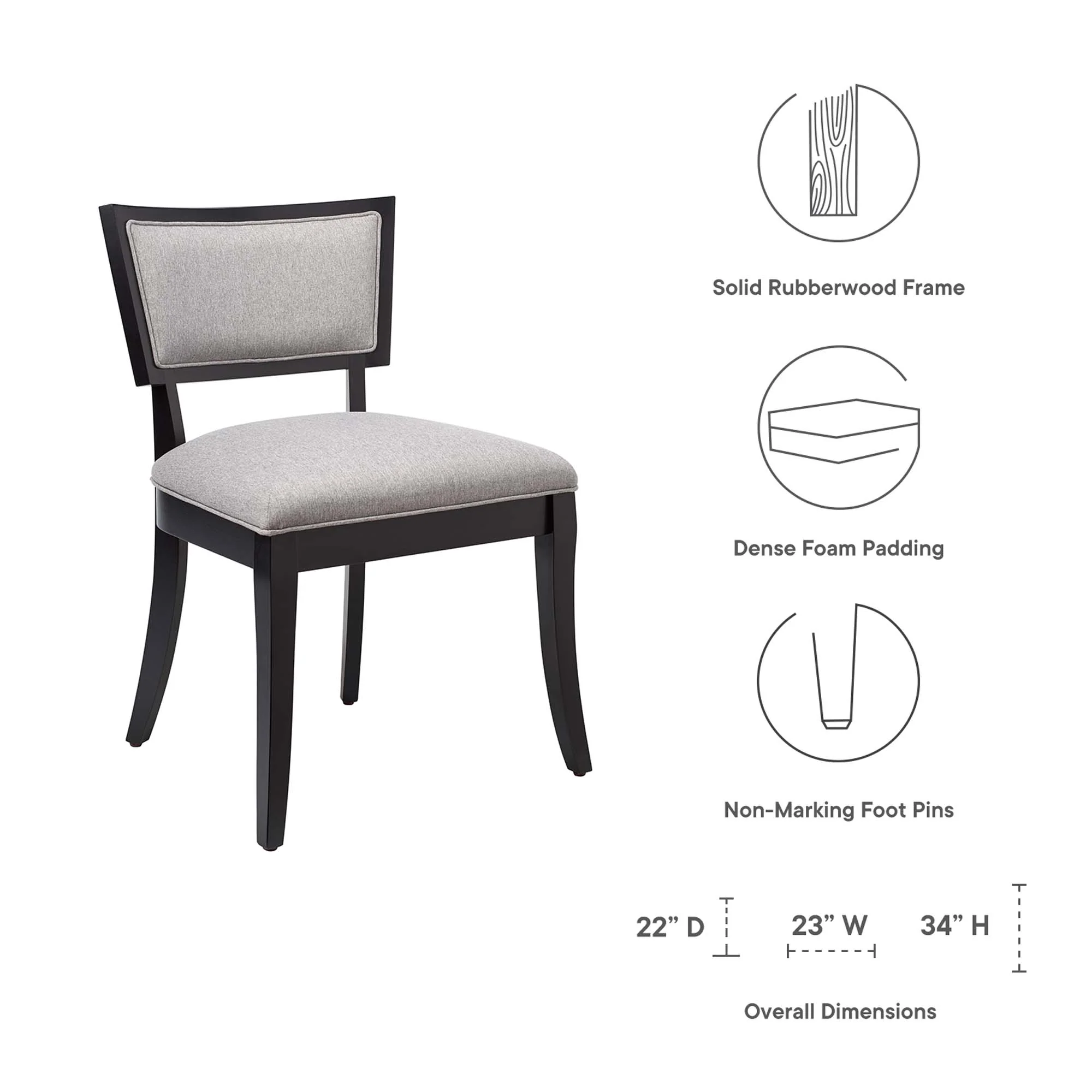 Pristine Upholstered Fabric Dining Chairs Set of 2 by Modway - Image 2