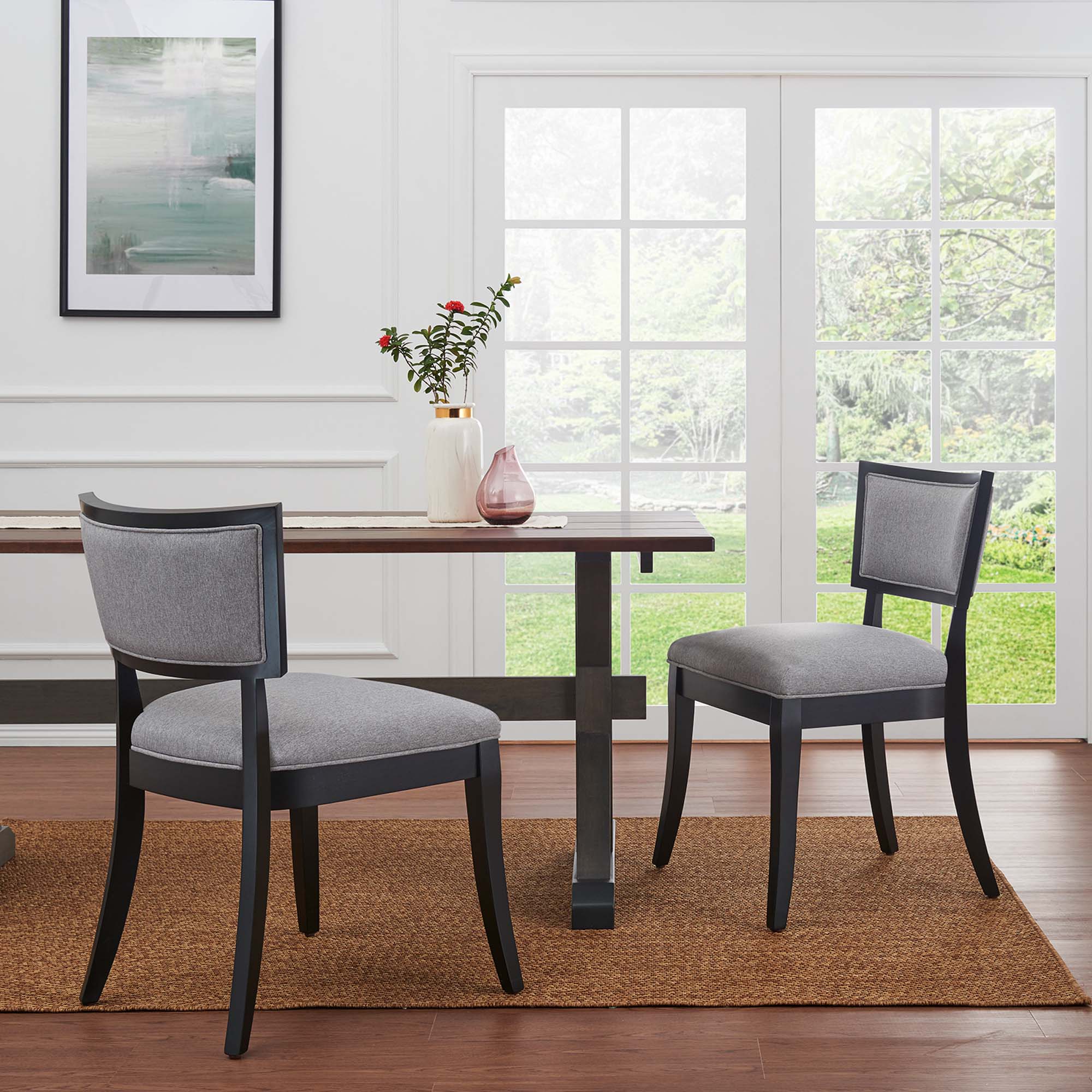 Pristine Upholstered Fabric Dining Chairs Set of 2 by Modway - Image 7