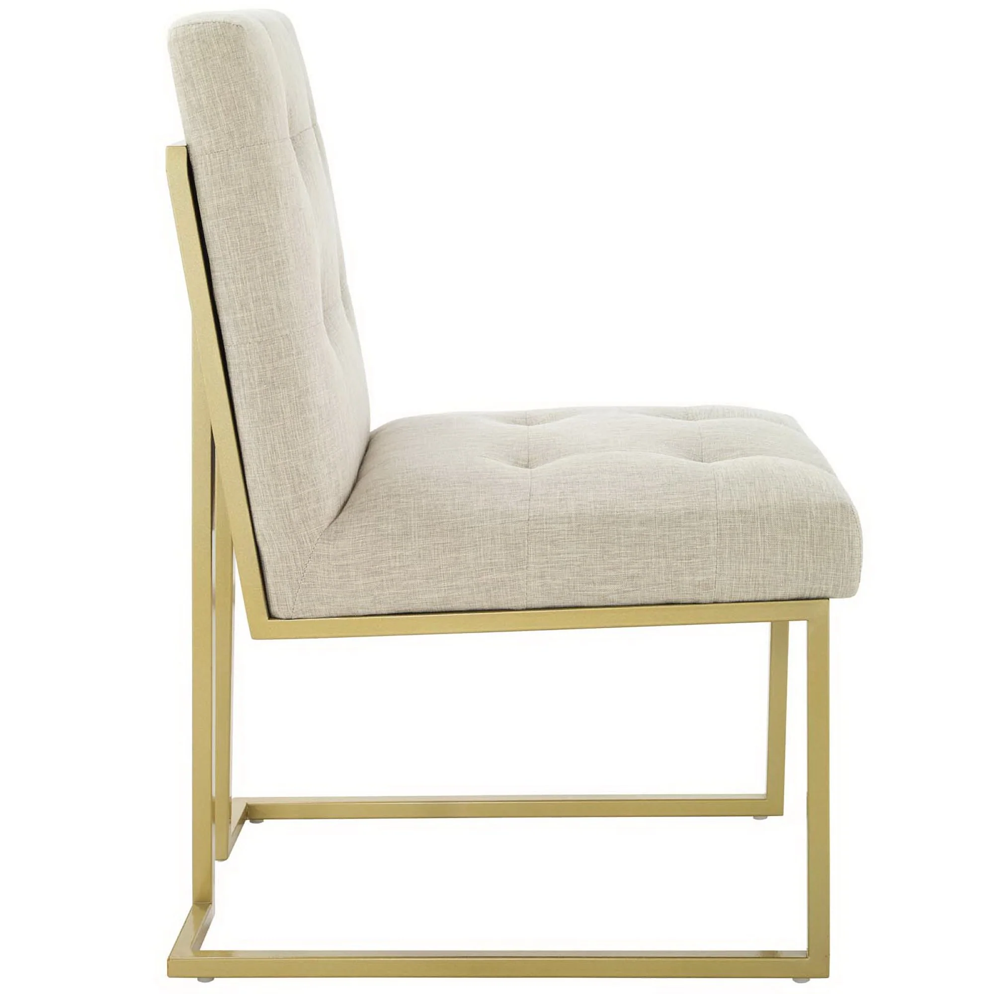 Privy Gold Stainless Steel Upholstered Fabric Dining Accent Chair - Image 2