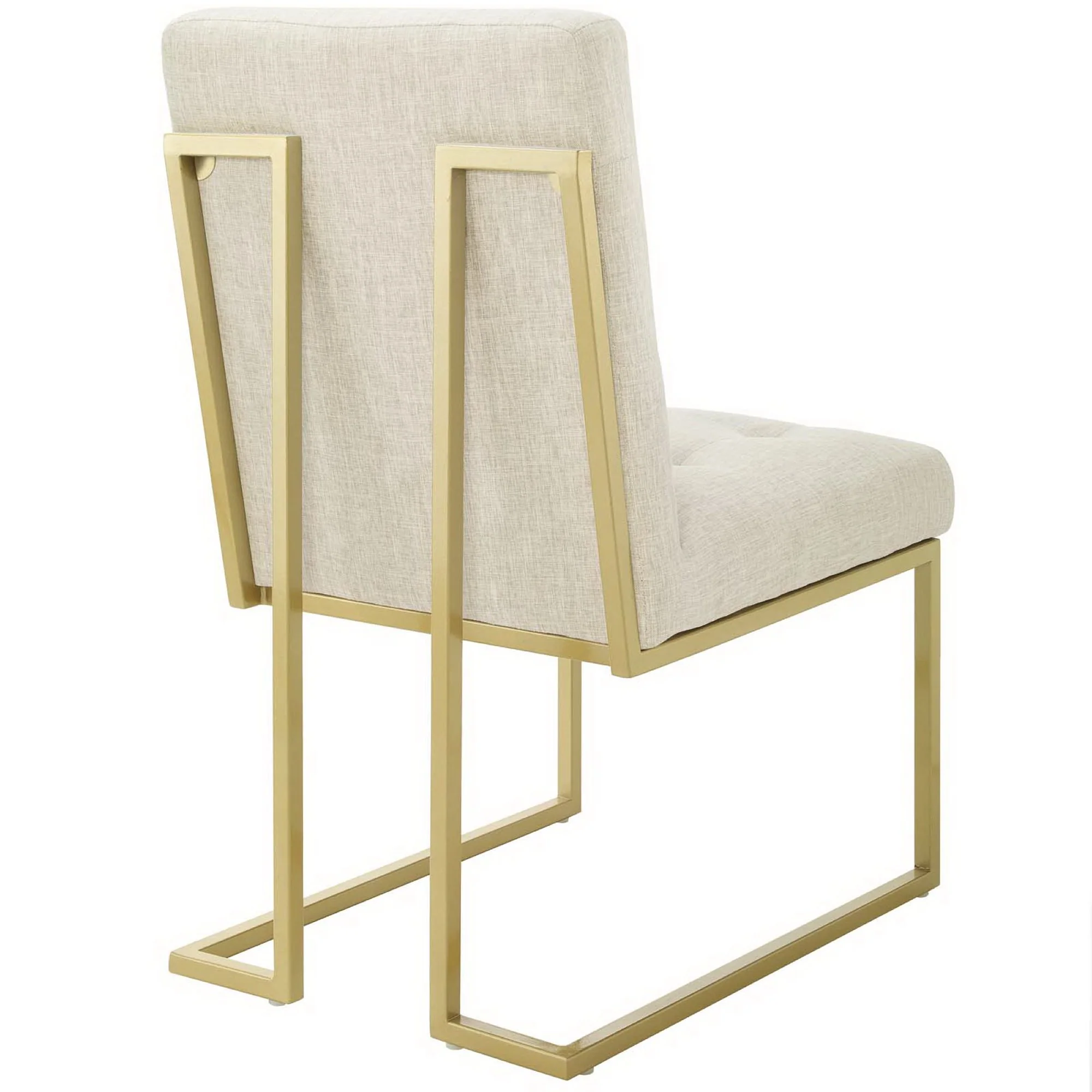 Privy Gold Stainless Steel Upholstered Fabric Dining Accent Chair - Image 3