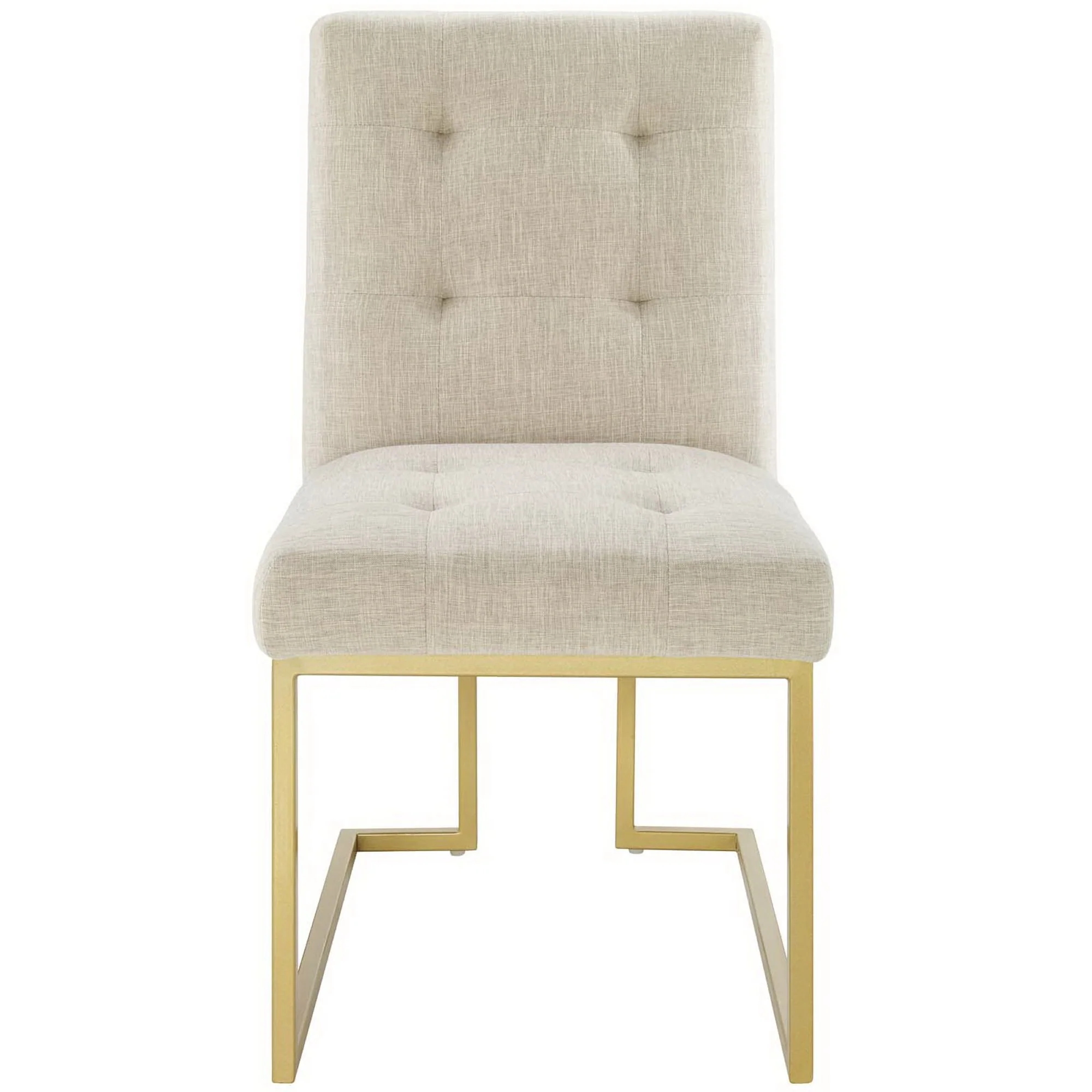 Privy Gold Stainless Steel Upholstered Fabric Dining Accent Chair - Image 4