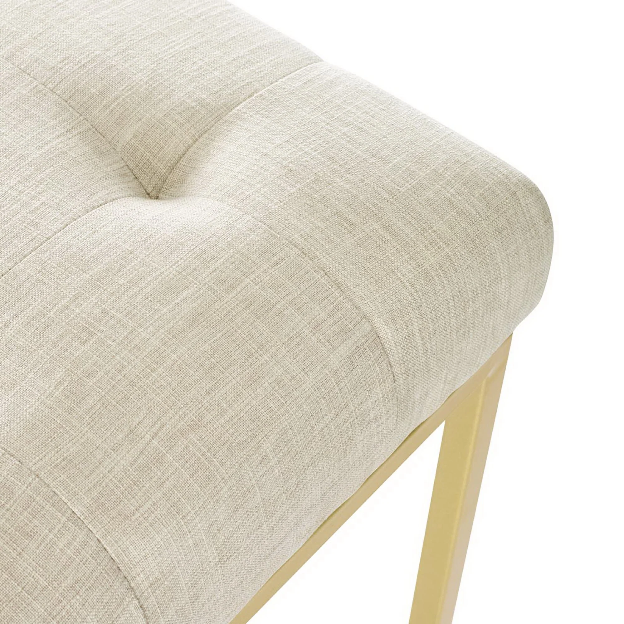 Privy Gold Stainless Steel Upholstered Fabric Dining Accent Chair - Image 5