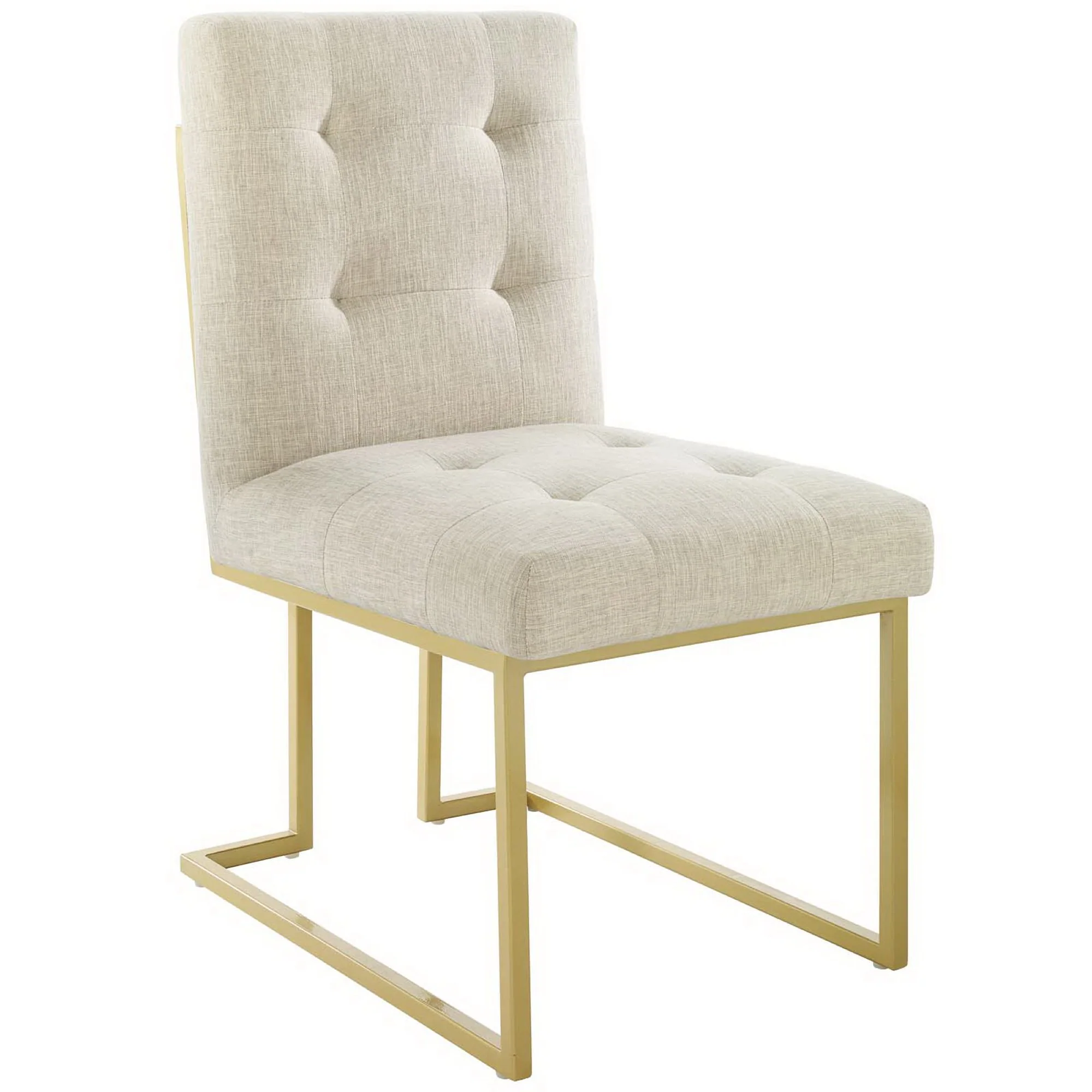 Privy Gold Stainless Steel Upholstered Fabric Dining Accent Chair Set of 2 by Modway - Image 2