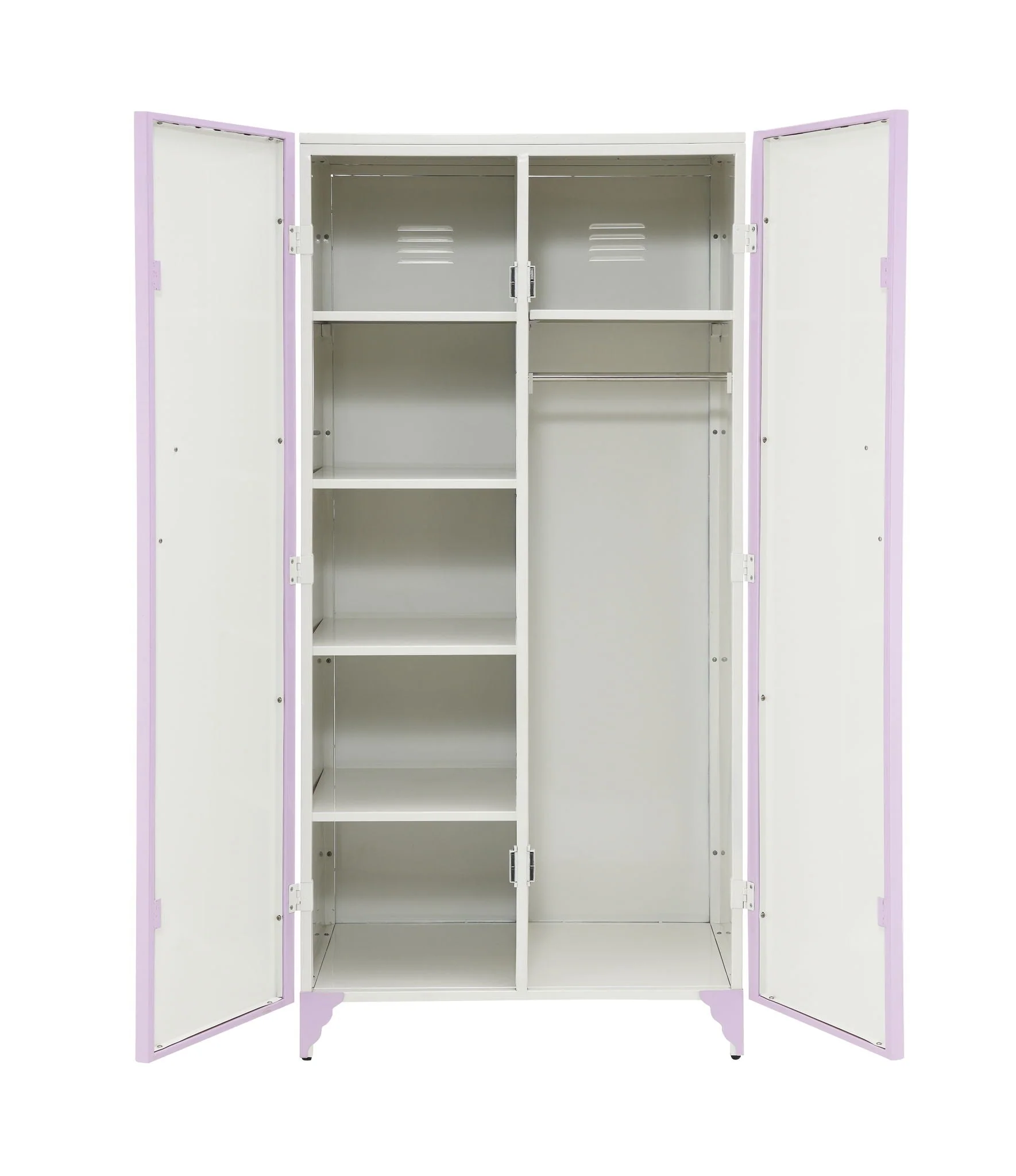 Priya II - Synthetic Leather Purple Wardrobe - Purple / White - Image 3