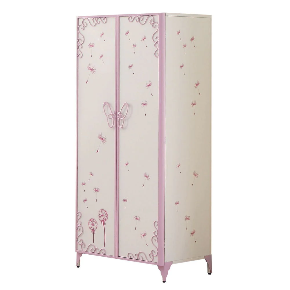 Priya II - Synthetic Leather Purple Wardrobe - Purple / White - Image 4