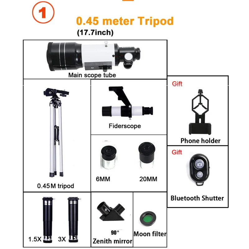 Professional Astronomical Telescope 150X HD Moon Viewing Refractor for Stargazing - Image 7