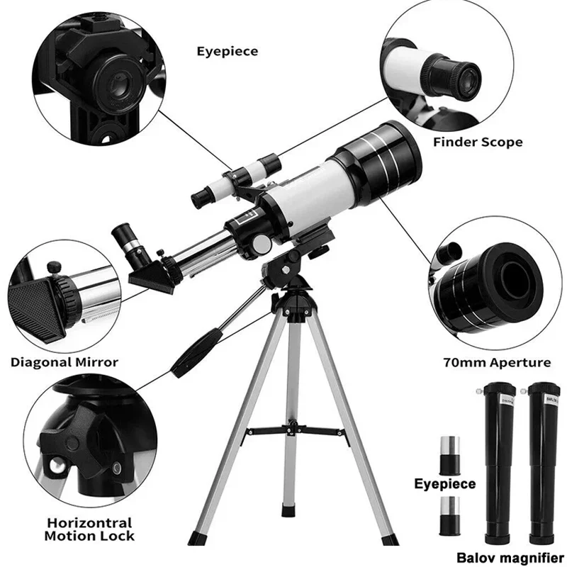 Professional Astronomical Telescope 150X Zoom F30070 HD Moon Viewing Beginner Stargazing - Image 4