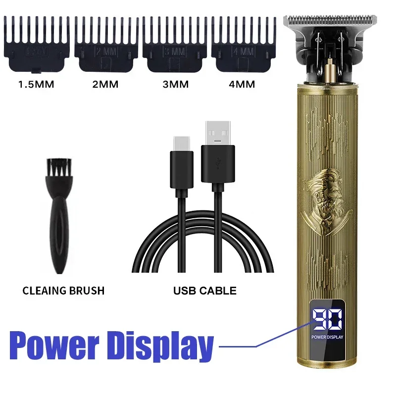 Professional Hair Clipper Beard Trimmer USB Rechargeable Barber Shaver - Image 12