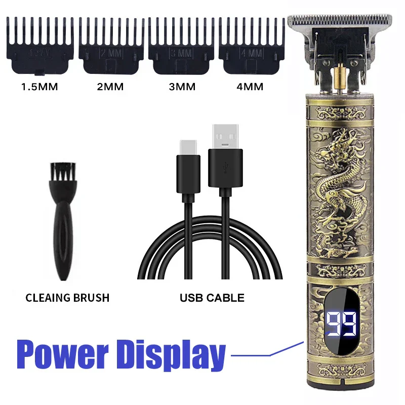Professional Hair Clipper Beard Trimmer USB Rechargeable Barber Shaver - Image 13