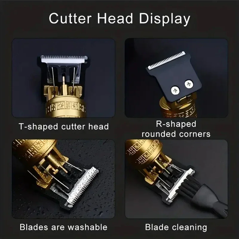 Professional Hair Clipper Beard Trimmer USB Rechargeable Barber Shaver - Image 3