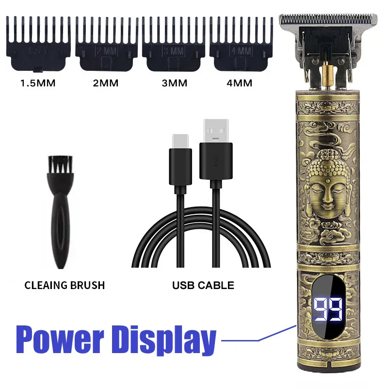 Professional Hair Clipper Beard Trimmer USB Rechargeable Barber Shaver - Image 7