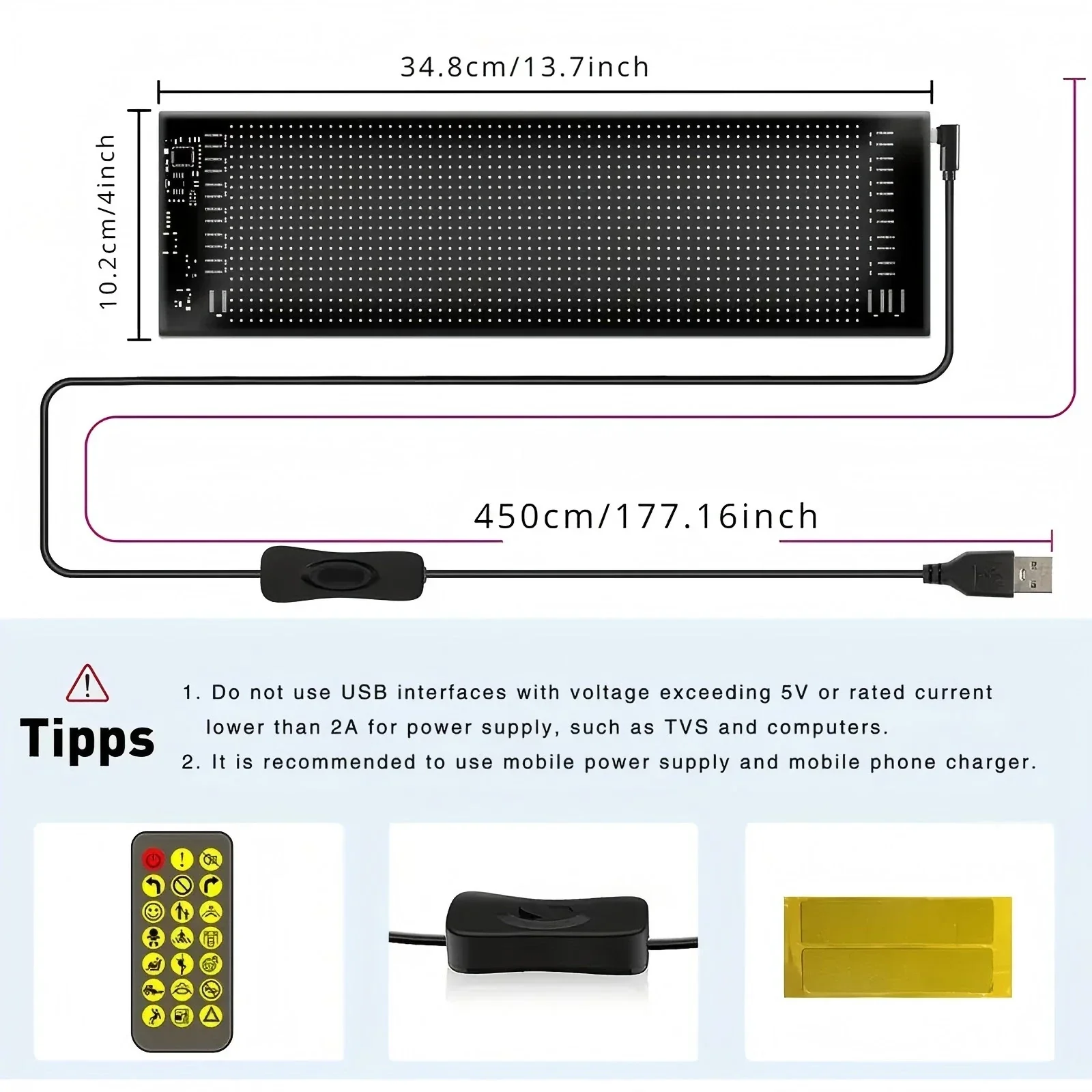 Programmable Scrolling LED Sign – Flexible Devil Eyes Light for Car & Store Display - Image 10