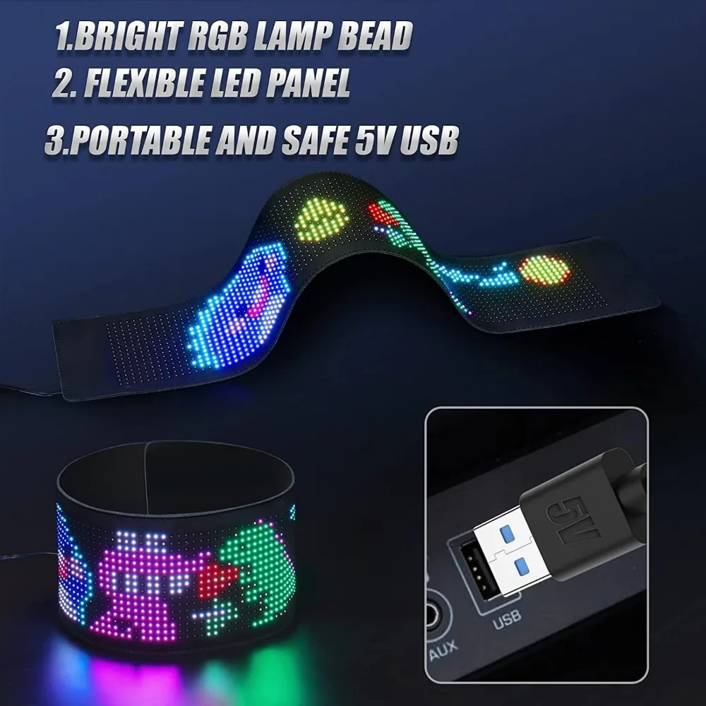Programmable Scrolling LED Sign – Flexible Devil Eyes Light for Car & Store Display - Image 4