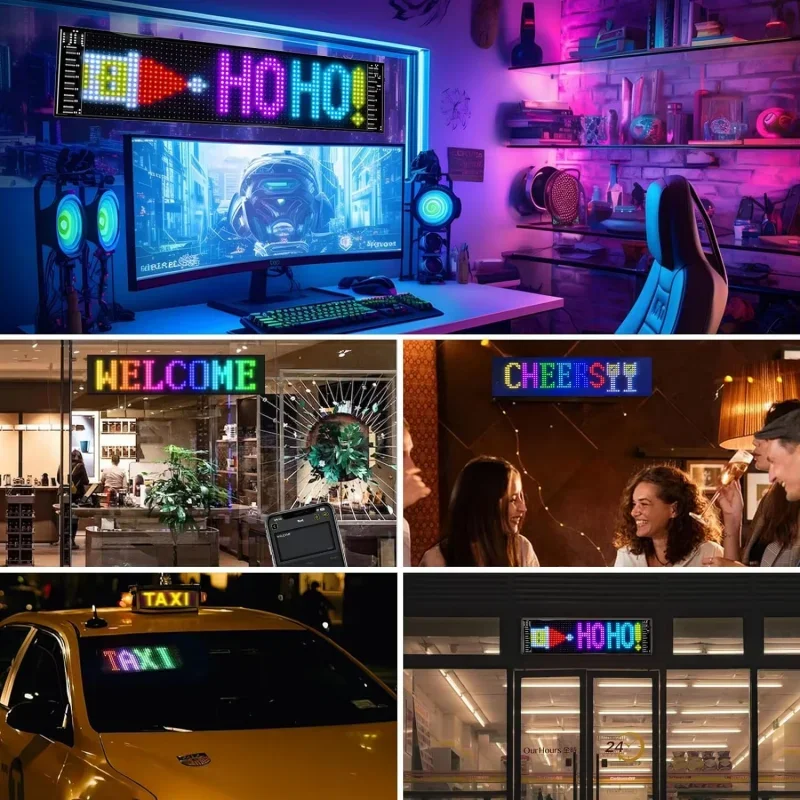 Programmable Scrolling LED Sign – Flexible Devil Eyes Light for Car & Store Display - Image 6
