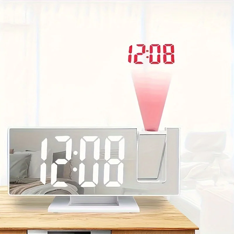 Projection Alarm Clock Large Digital Screen Multifunction Luminous Ceiling Clock - Image 8